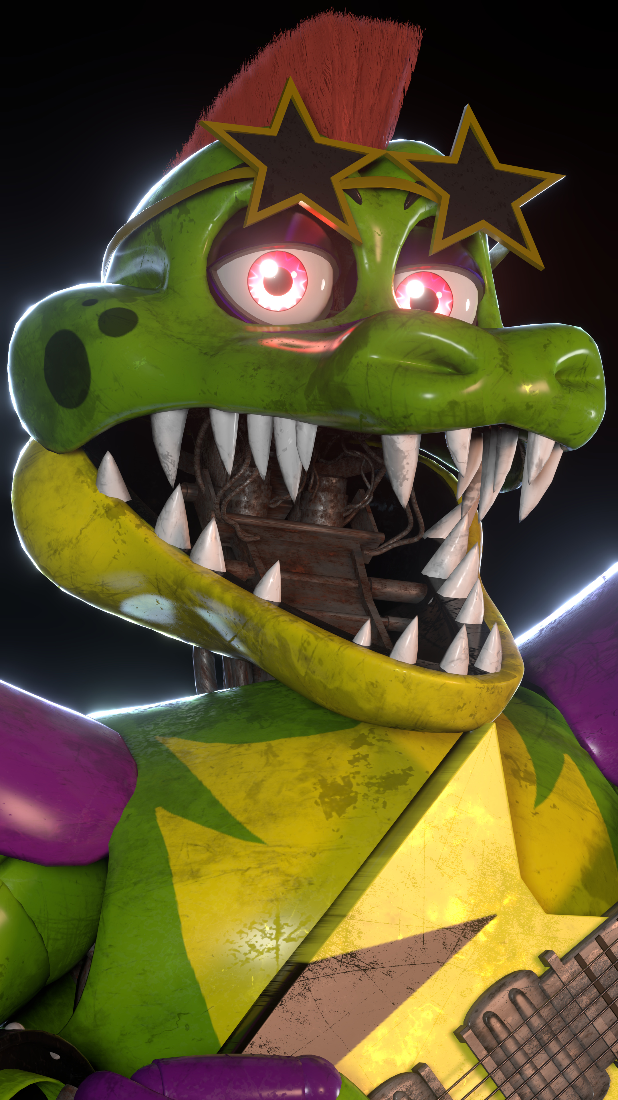 Montgomery Gator, Five Nights at Freddy's: Security Breach, Star-shaped sunglasses, 4K Phone wallpaper