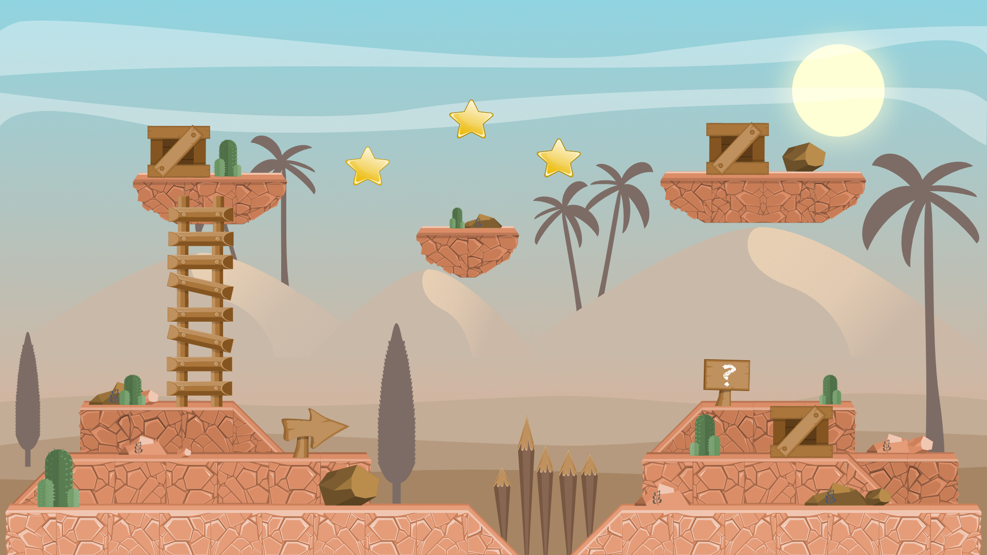 Platform game, Tileset, 2D desert, Game art, 1920x1080 Full HD Desktop