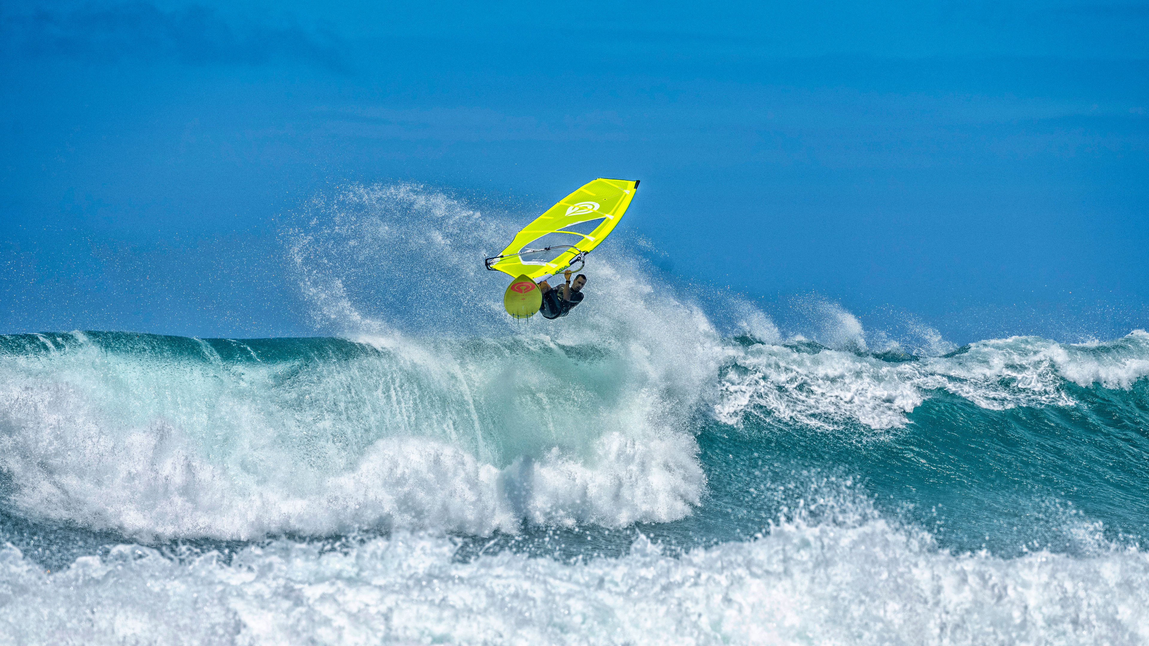 Windsurfing action shots, Extreme windsurfing, Stunning ocean vistas, Adrenaline rush, 3840x2160 4K Desktop