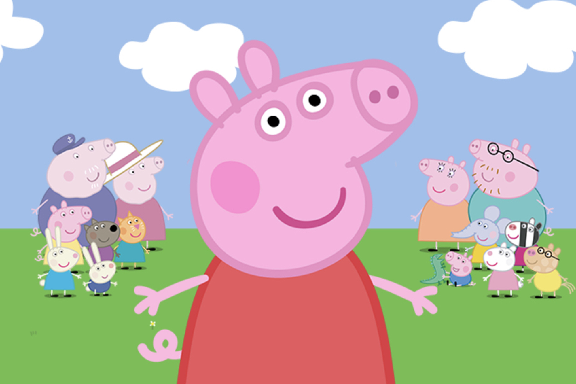 Peppa Pig, George Pig, Daddy Pig and Mummy Pig, Grandpa Pig and Granny Pig, HD Desktop wallpaper