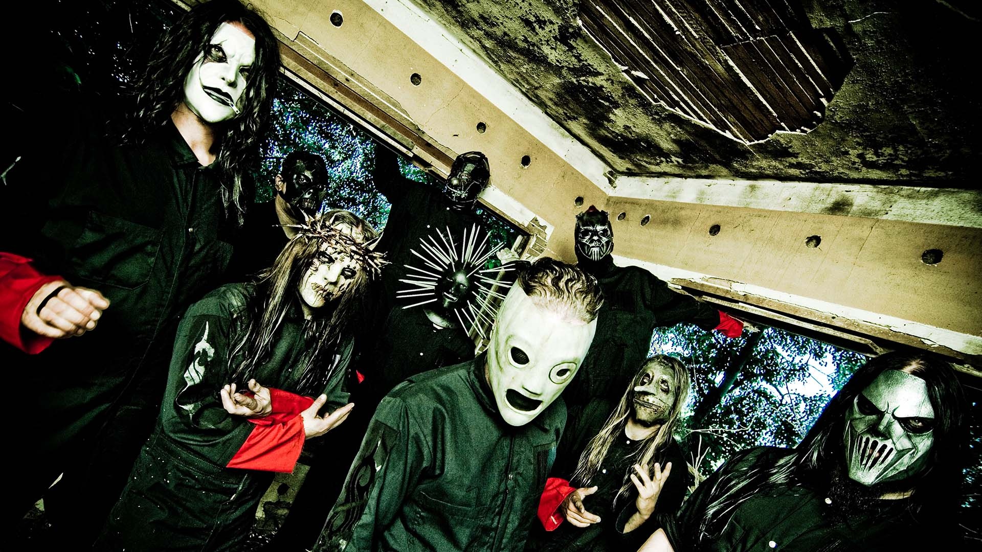 Slipknot, Corey Taylor, Joey Jordison, Mick Thomson, Full HD Desktop wallpaper