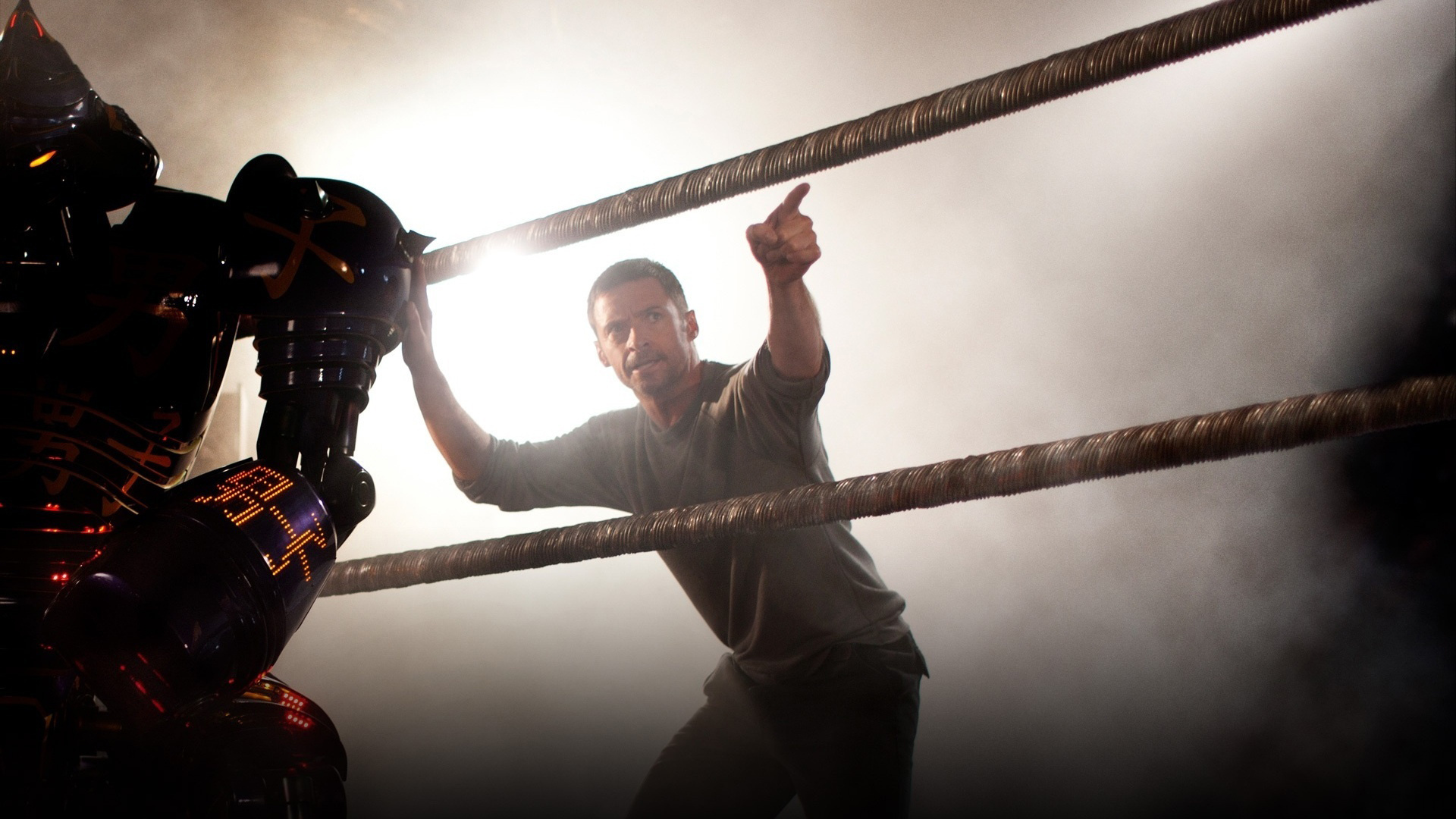 Robot, Hugh Jackman, Real Steel, Charlie Kenton, 1920x1080 Full HD Desktop