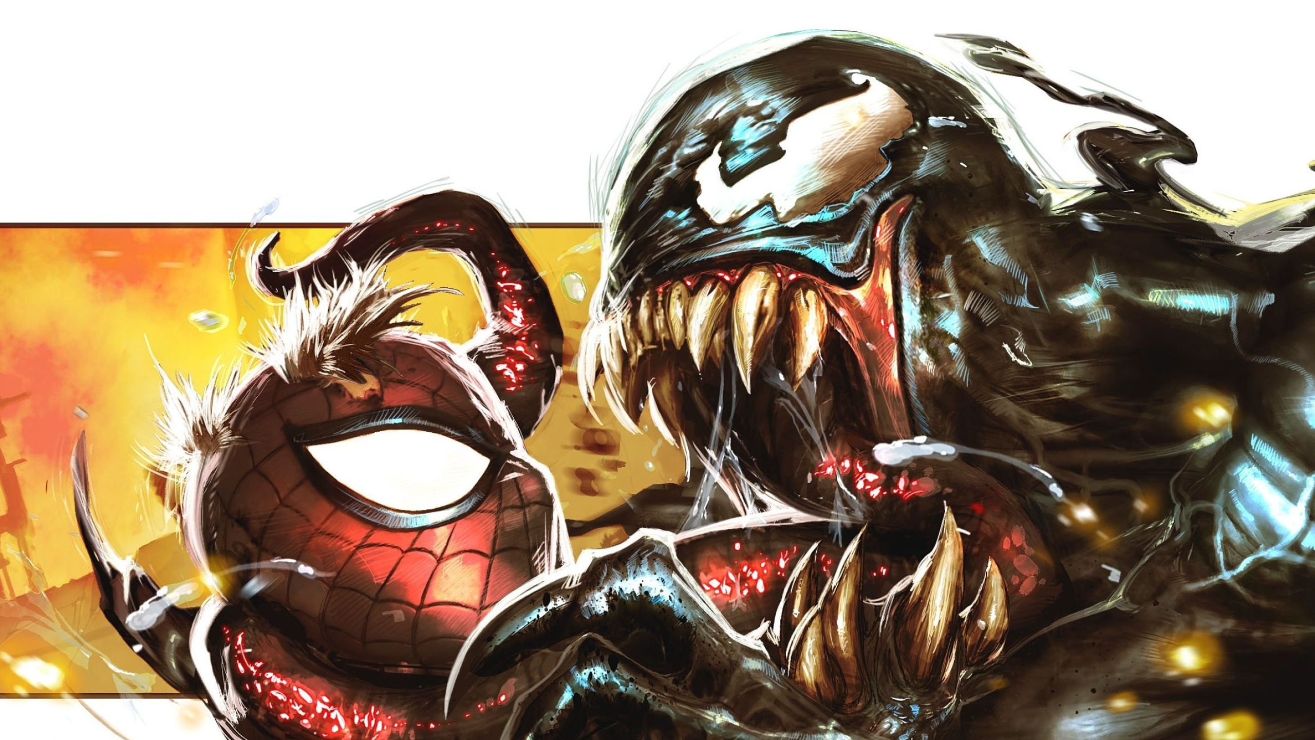 Venom, Spider-Man, Symbiote tendrils, HD Desktop wallpaper