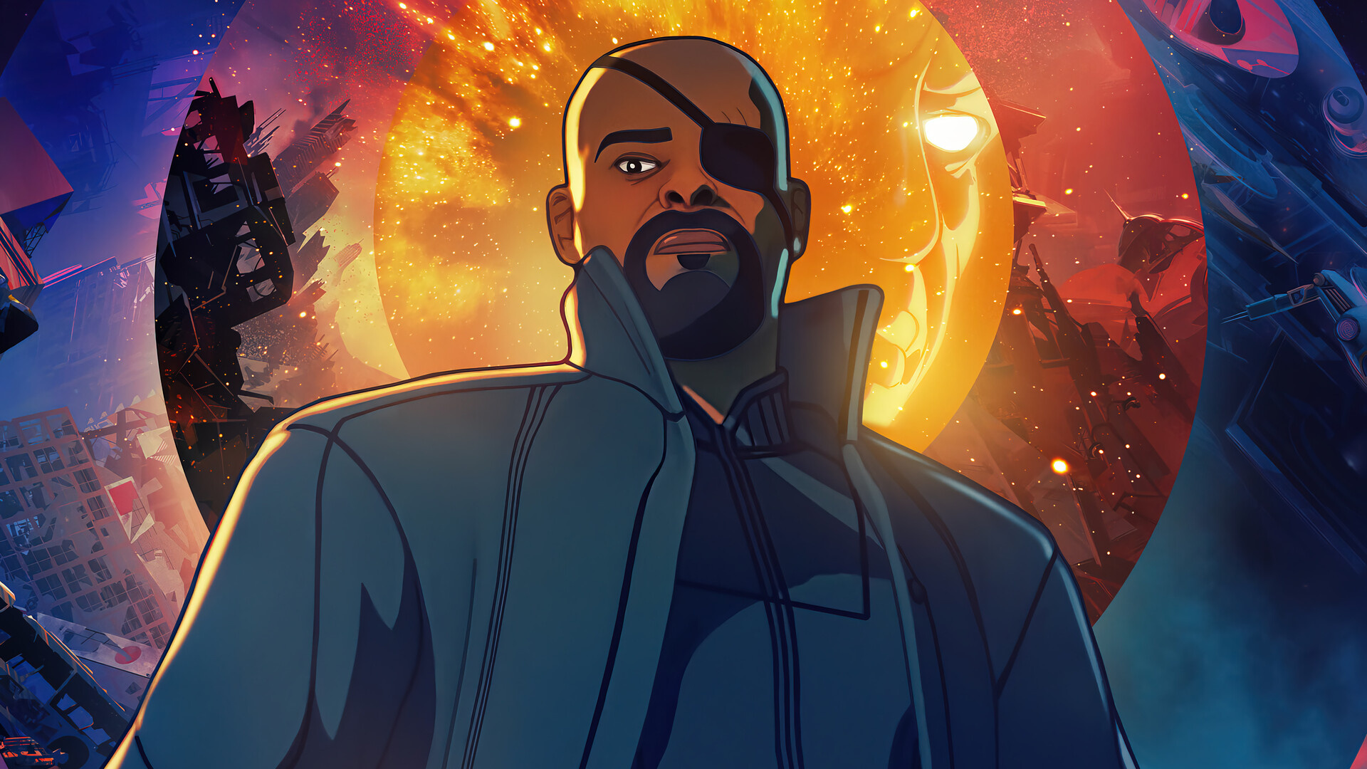 What If, Nick Fury, PC desktop, 4K wallpaper, 1920x1080 Full HD Desktop