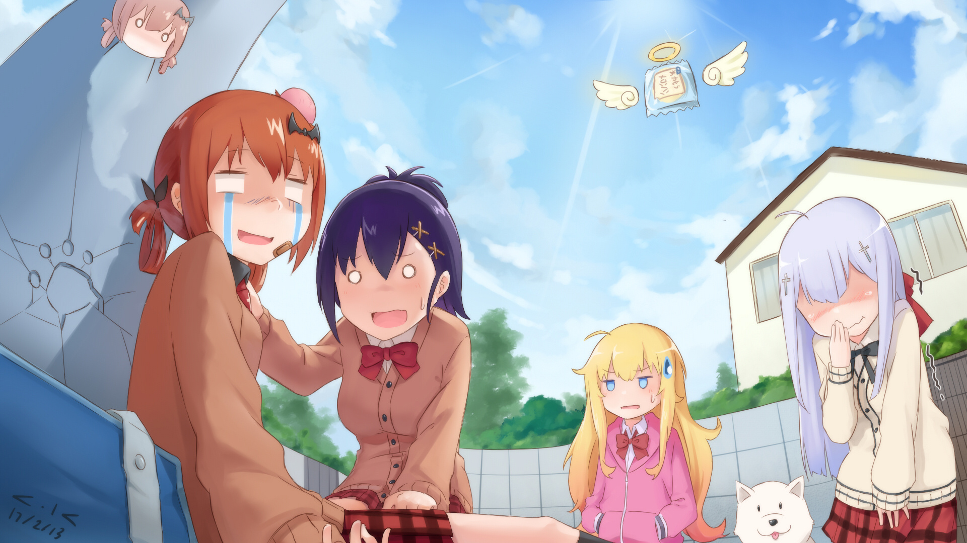 Gabriel DropOut, Fanart, Bullied, Satania, 1920x1080 Full HD Desktop