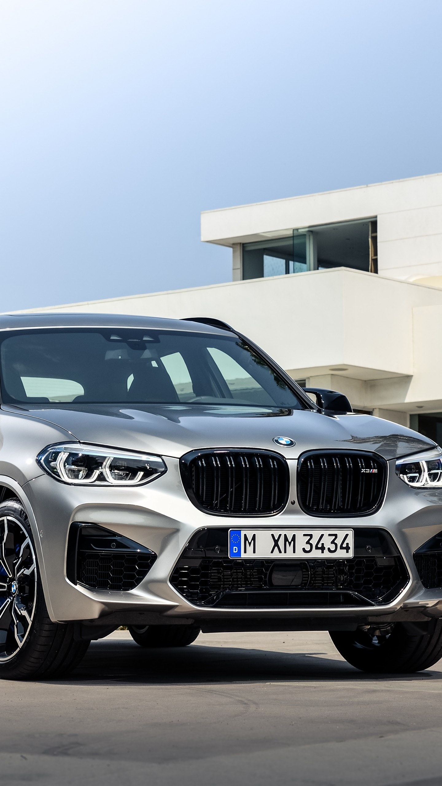 BMW X3 M, Modern minimalist villa, Donington Grey metallic paint, HD Phone wallpaper