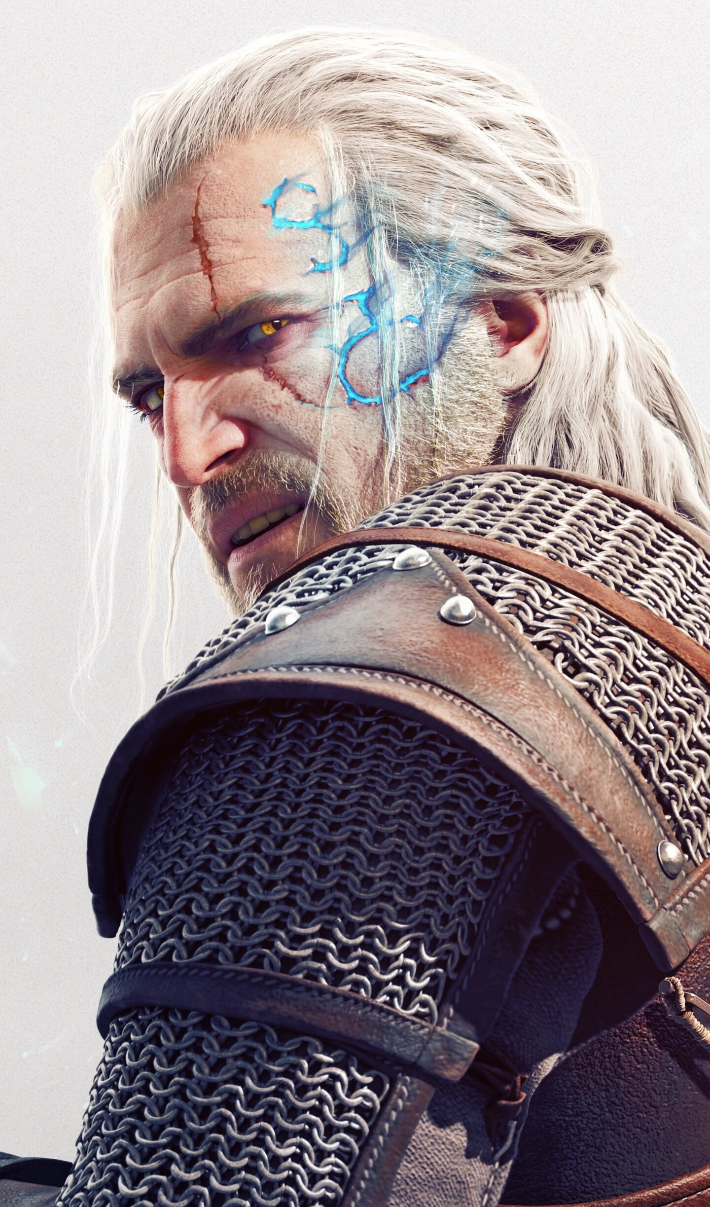 Geralt of Rivia, Witcher 3: Wild Hunt, Warrior artwork, Samsung Galaxy, 1440x2450 HD Phone