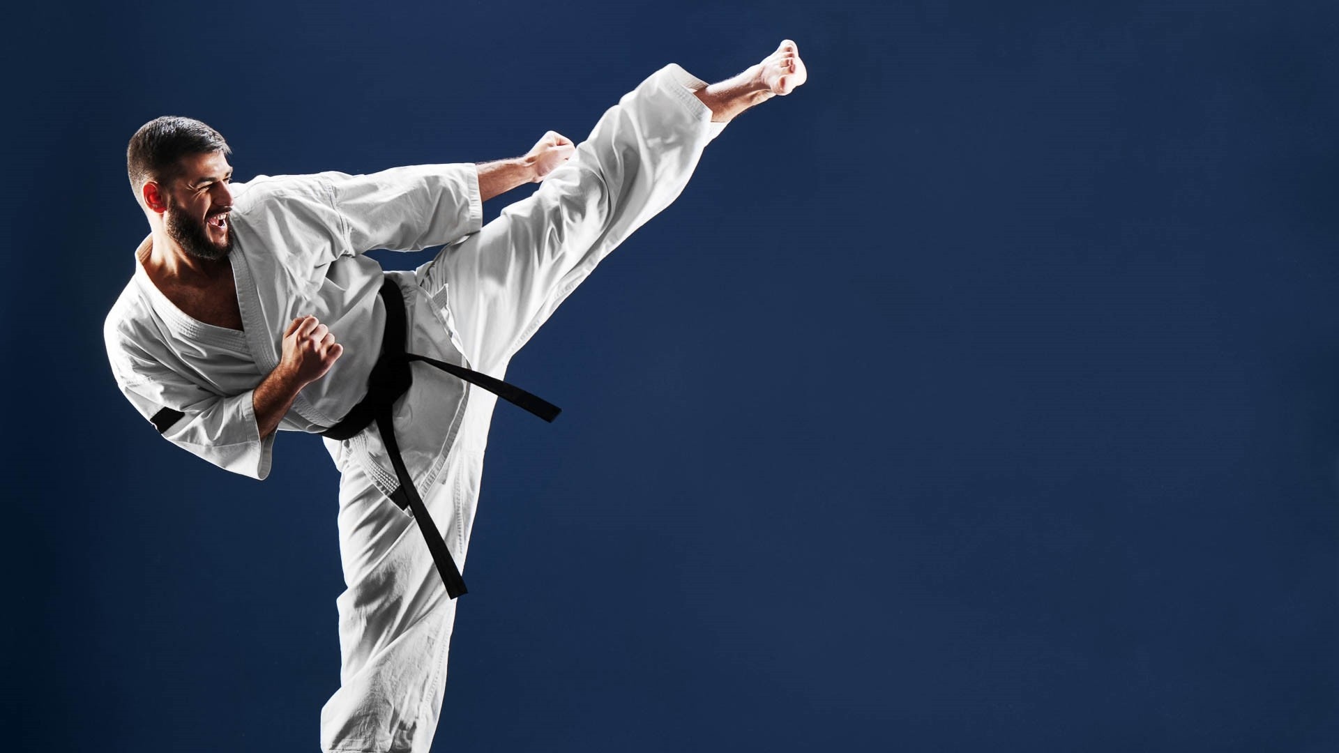 Karate wallpapers, Martial arts images, Dynamic poses, Black belt, 1920x1080 Full HD Desktop