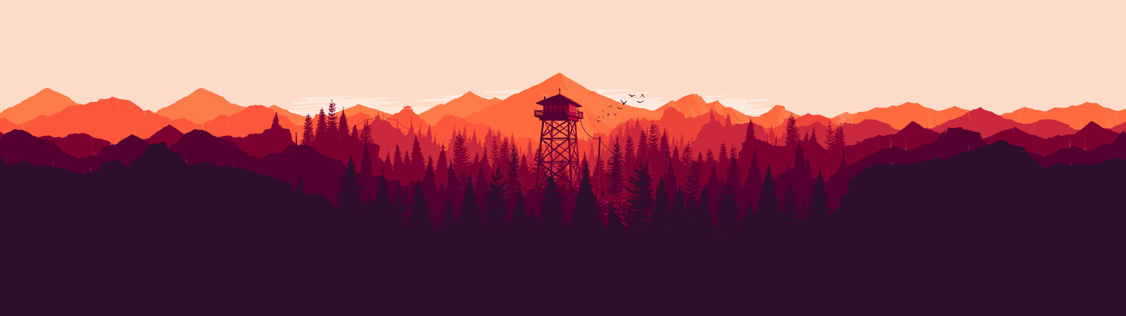 Firewatch, PC Wallpaper, 3840x1080 Dual Screen Desktop