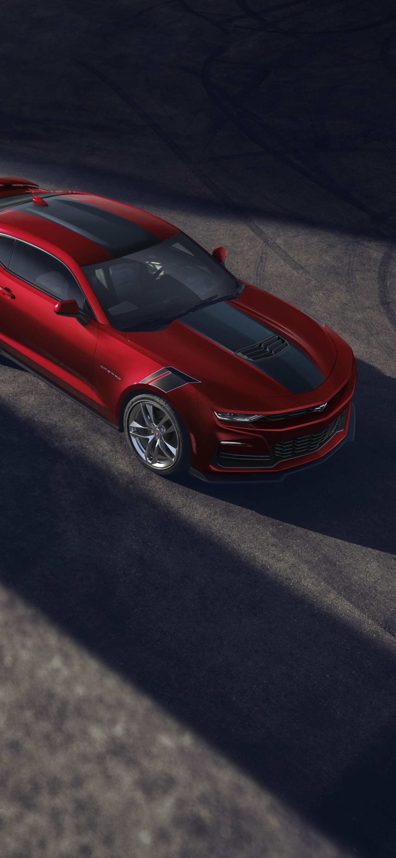 Chevrolet Camaro, Wild cherry design, 2021 5K cars, High-resolution wallpapers, 1290x2780 HD Phone