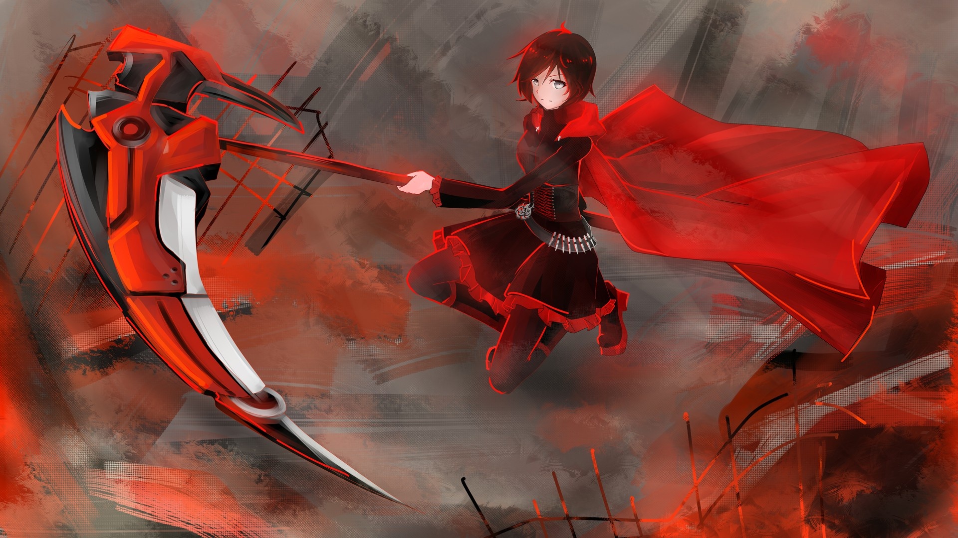 RWBY Anime, Scythe symbolism, Intense energy, Weapon detail, Captivating design, 1920x1080 Full HD Desktop