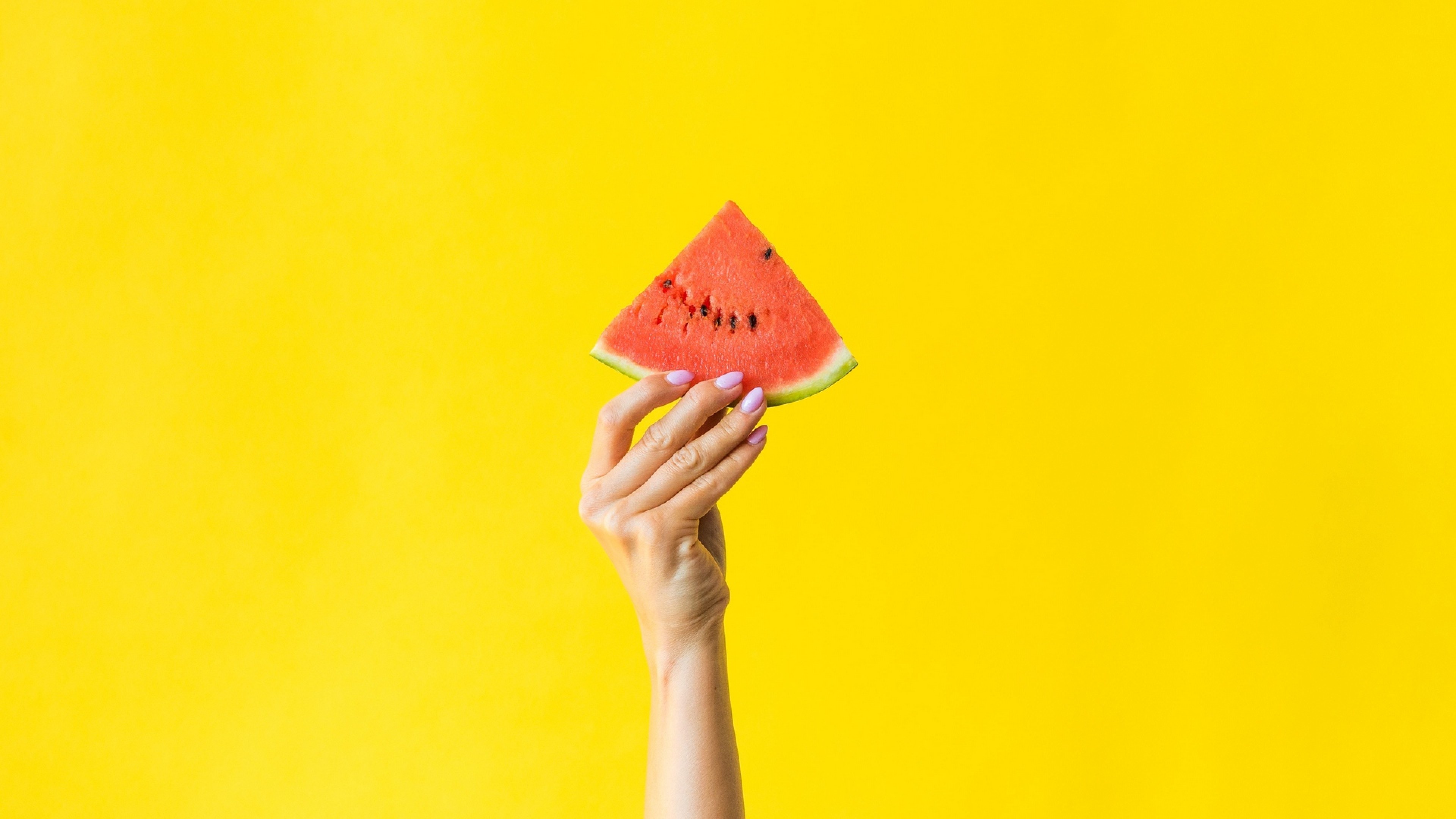 Slice of watermelon, High-definition wallpaper, Close-up details, Vivid and refreshing, 3840x2160 4K Desktop