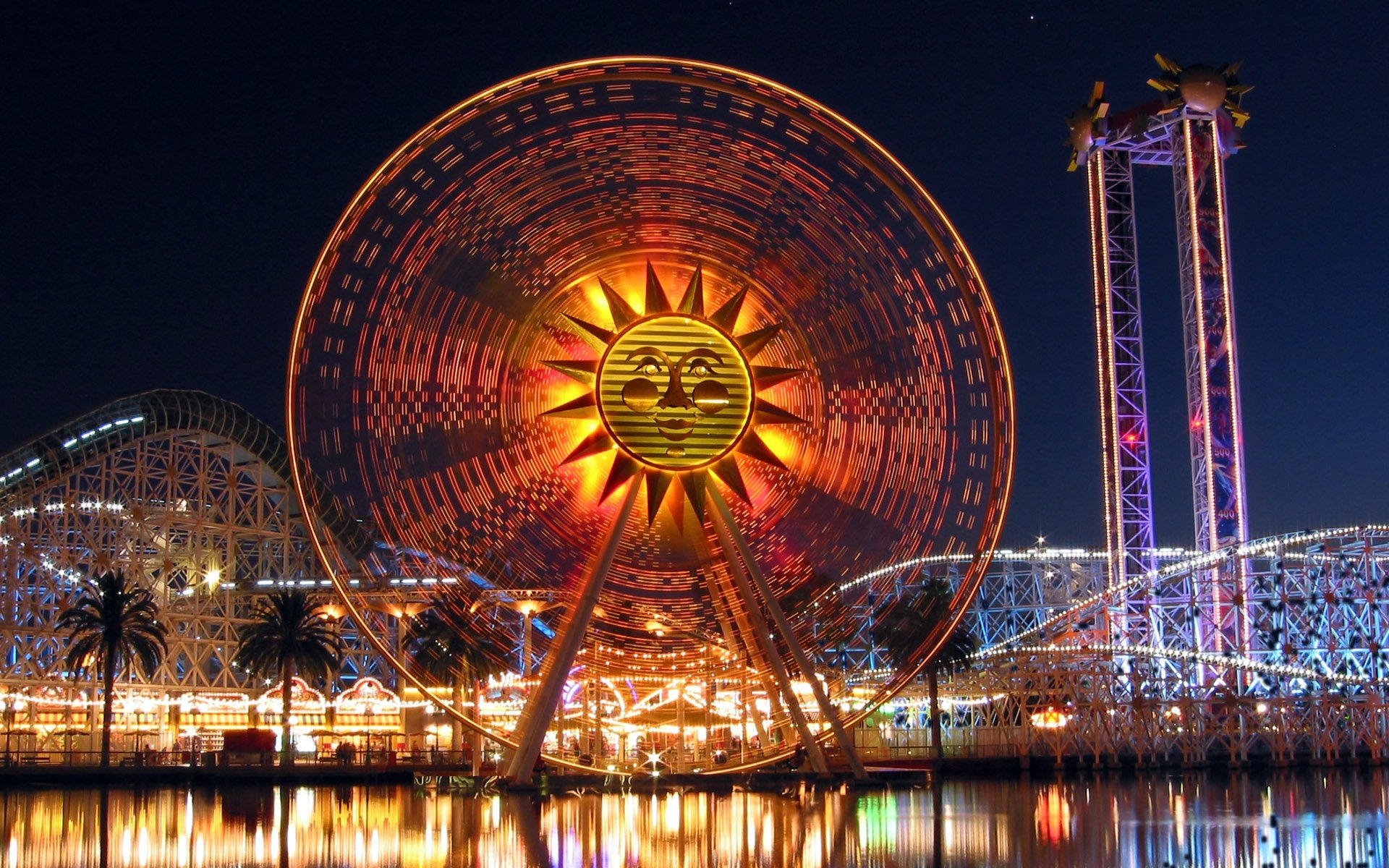 Sun wheels, Paradise Pier, California, 1920x1200 HD Desktop