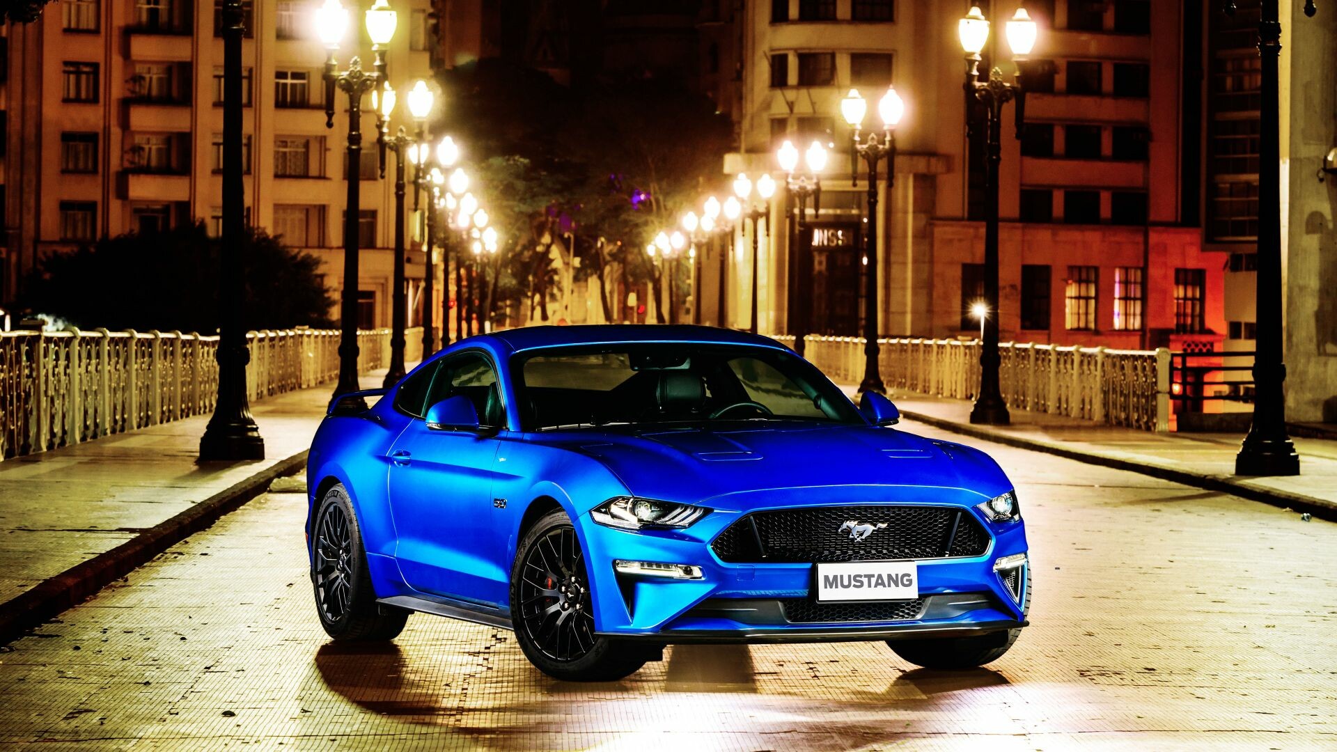 Ford Mustang GT Fastback, Captivating blue hue, Striking visuals, Showcase of power, 1920x1080 Full HD Desktop