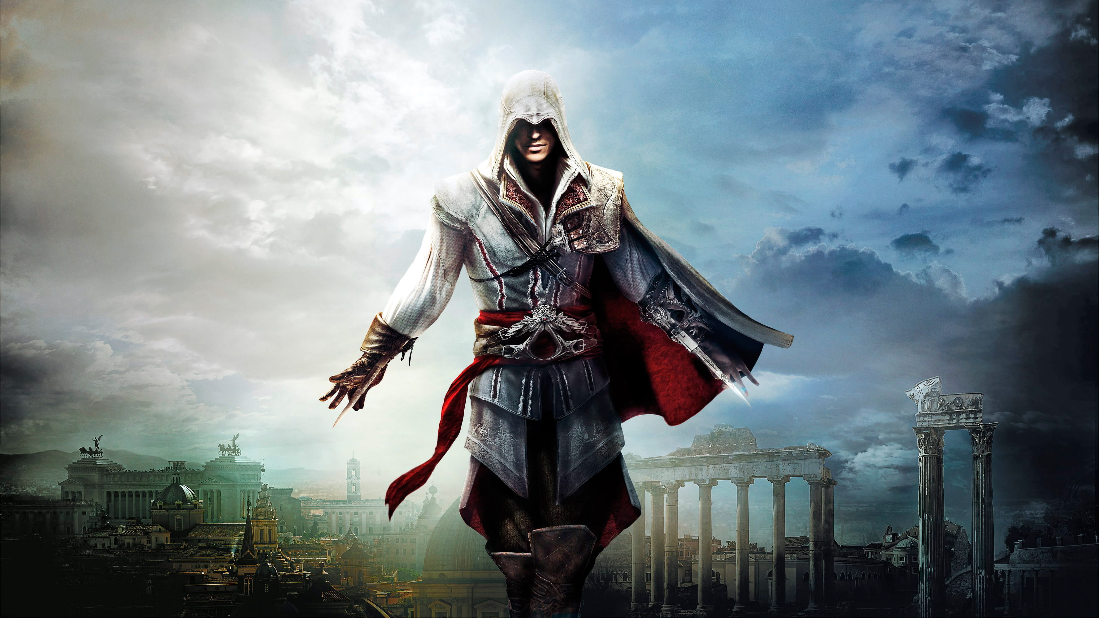 Ezio Auditore da Firenze, Assassin's Creed: Brotherhood, Roman Forum ruins, HD Desktop wallpaper