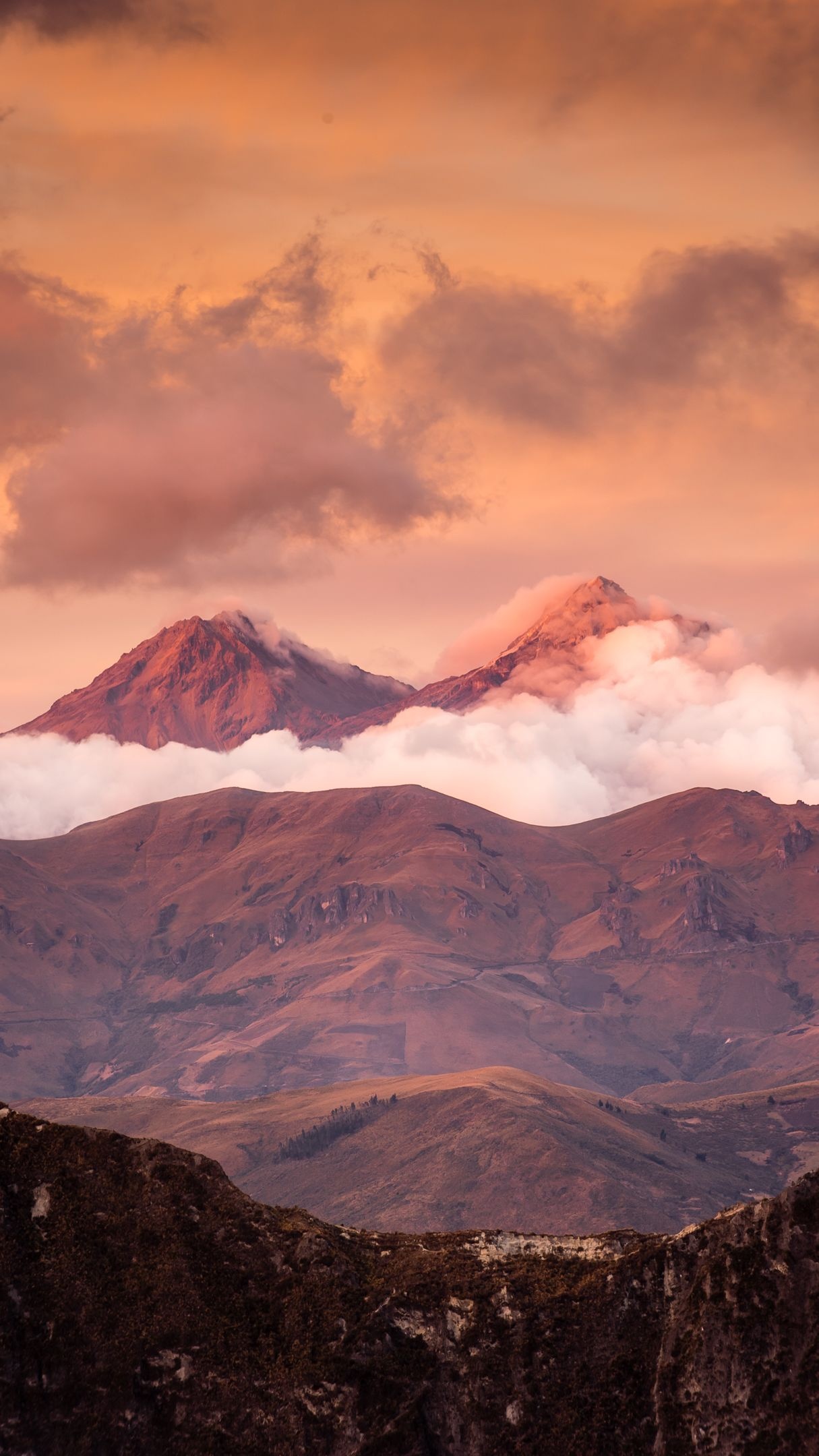 Feel again in Ecuador, Landscape concept, Purple galaxy wallpaper, Landscape photography, 1220x2160 HD Phone