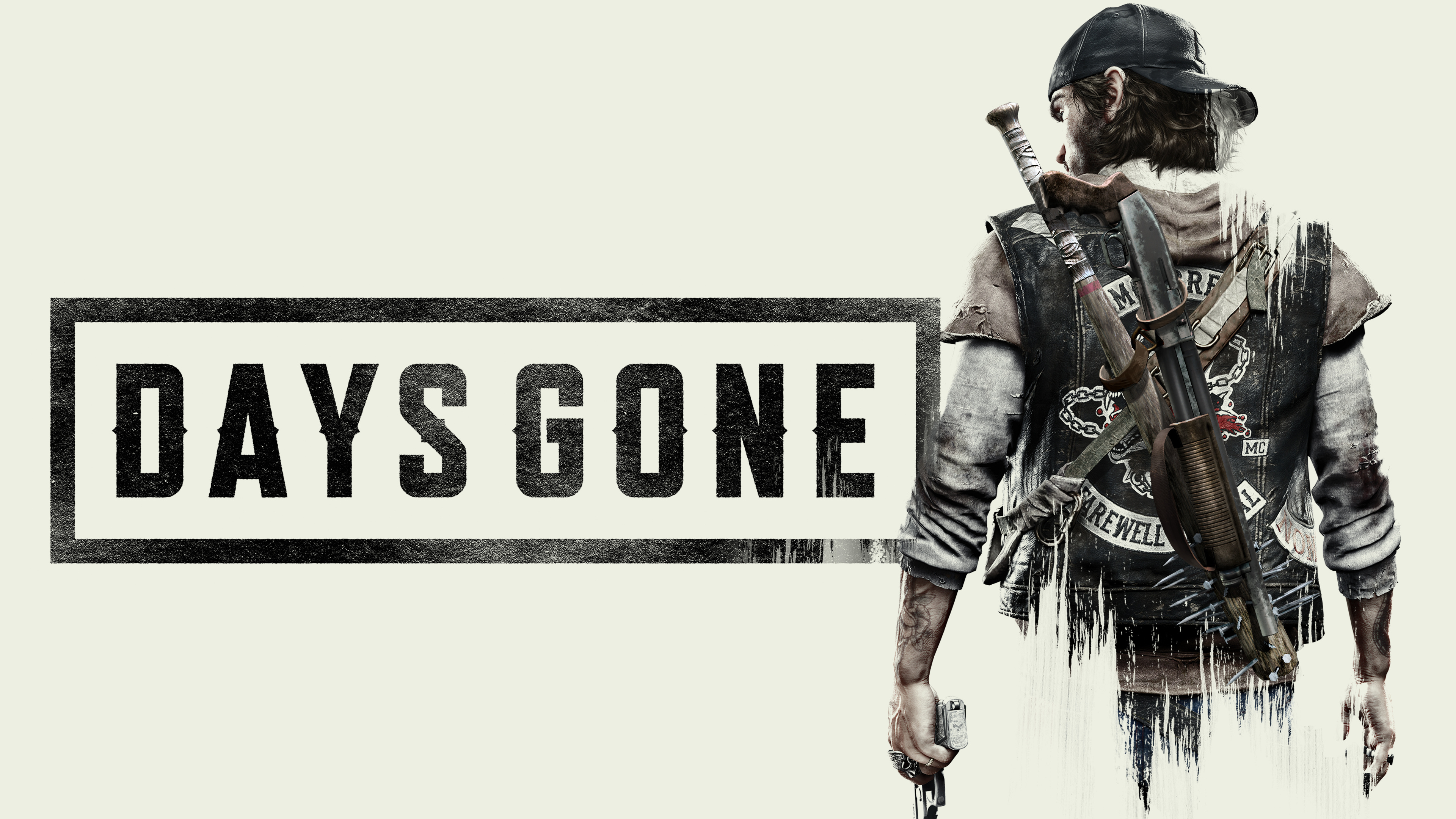 Deacon St. John, DAYS GONE text, Mongrels MC vest, 4K Desktop wallpaper