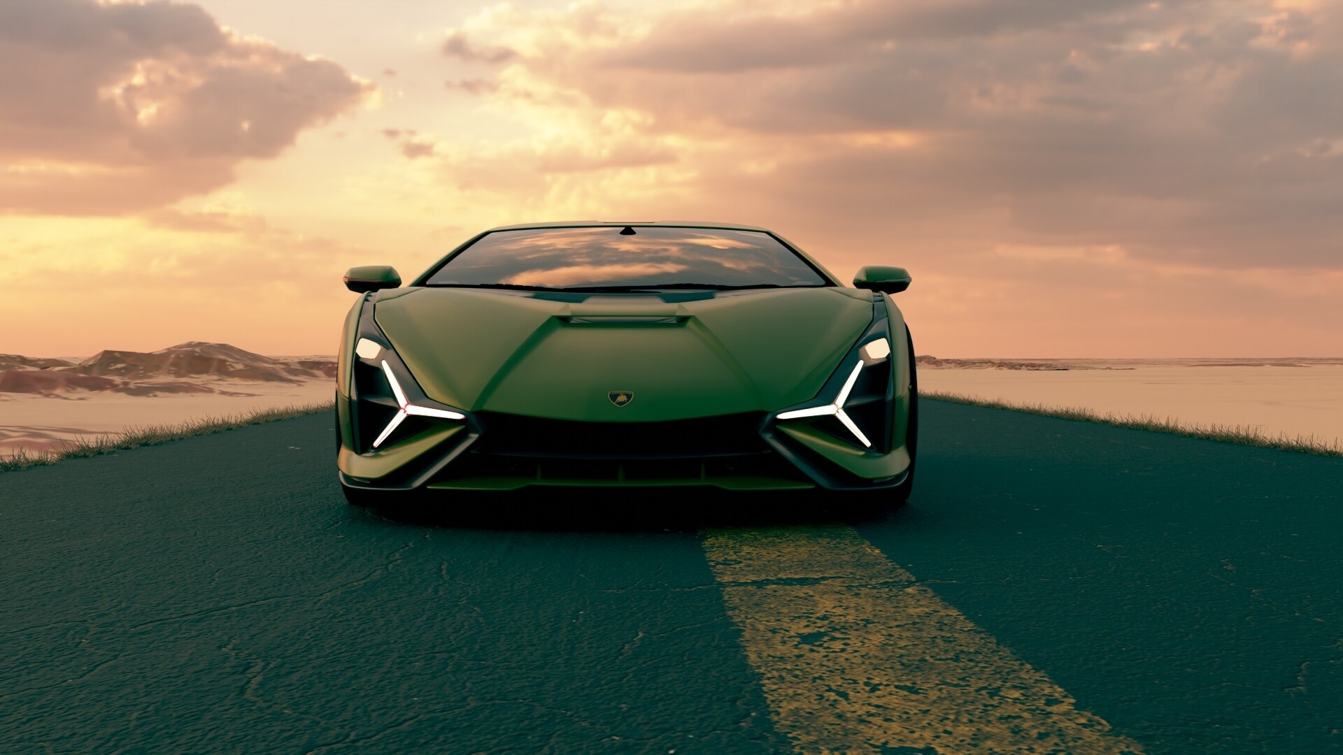 Lamborghini Sian, Blender animation, Artstation, Auto, 1920x1080 Full HD Desktop