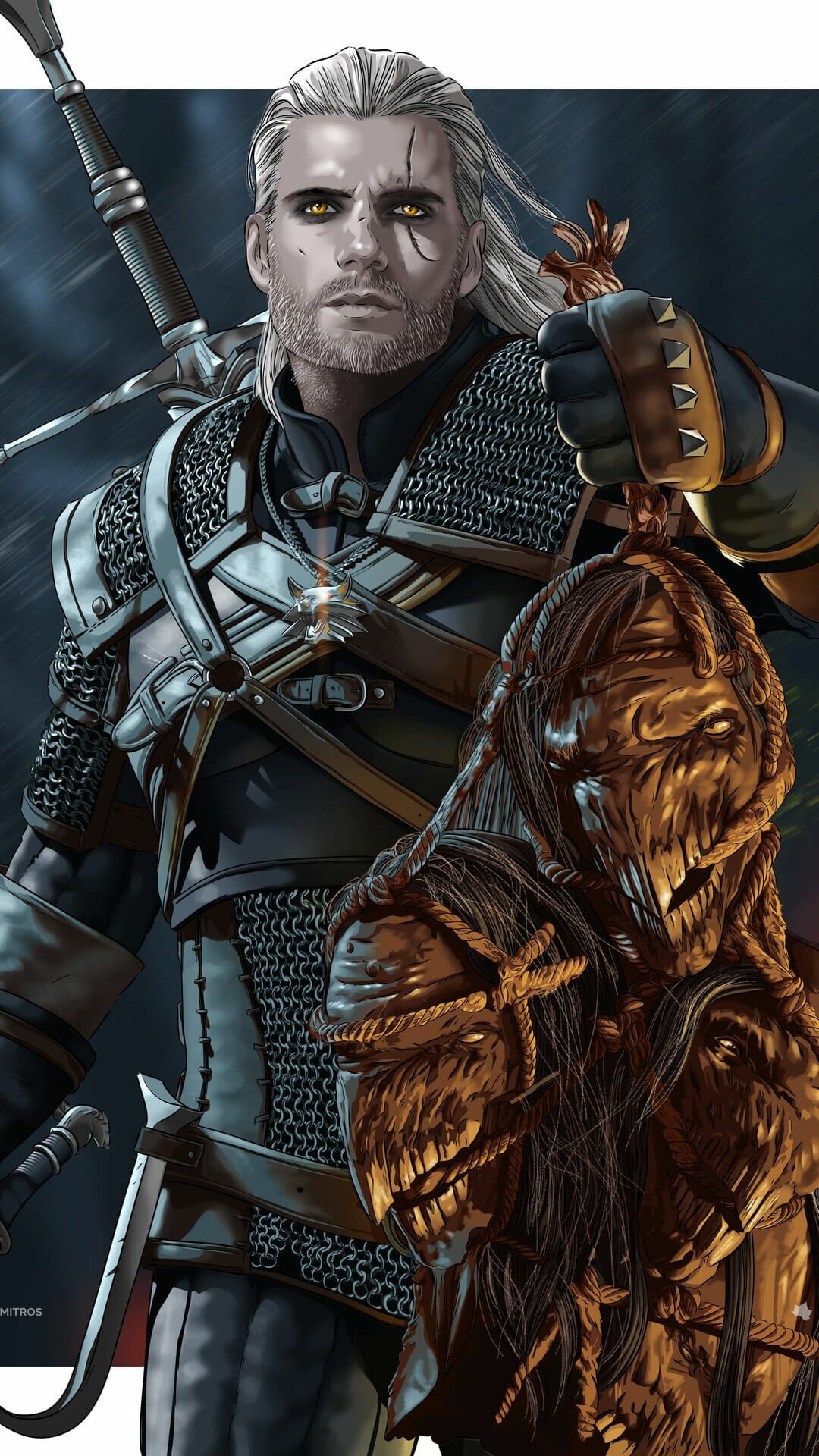 Witcher 3, Mobile wallpaper, Christopher Peltier, Geralt's adventures, 1080x1920 Full HD Phone