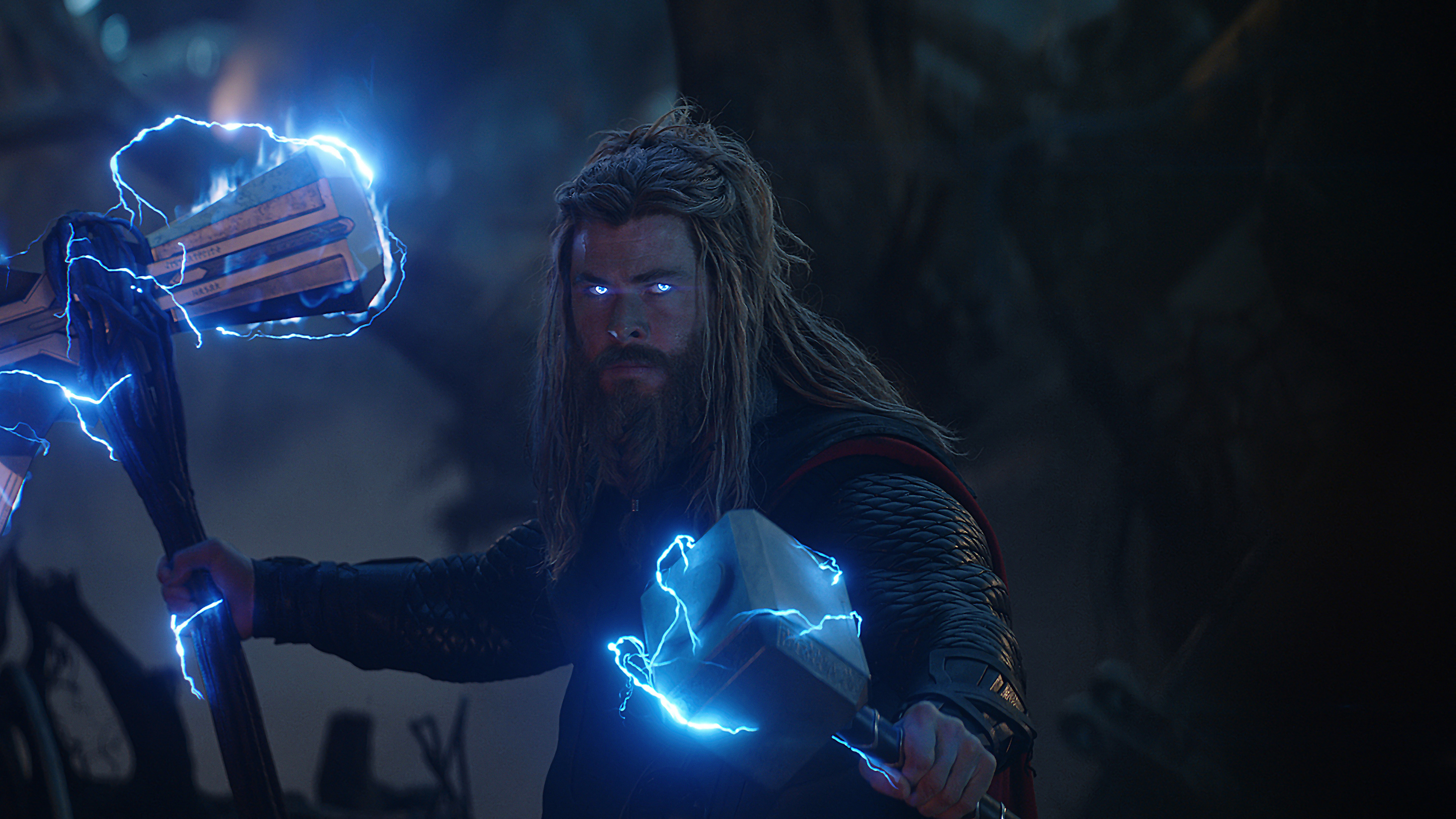 Thor, Stormbreaker and Mjolnir, Lightning-powered hero, 8K wallpaper, 3840x2160 4K Desktop