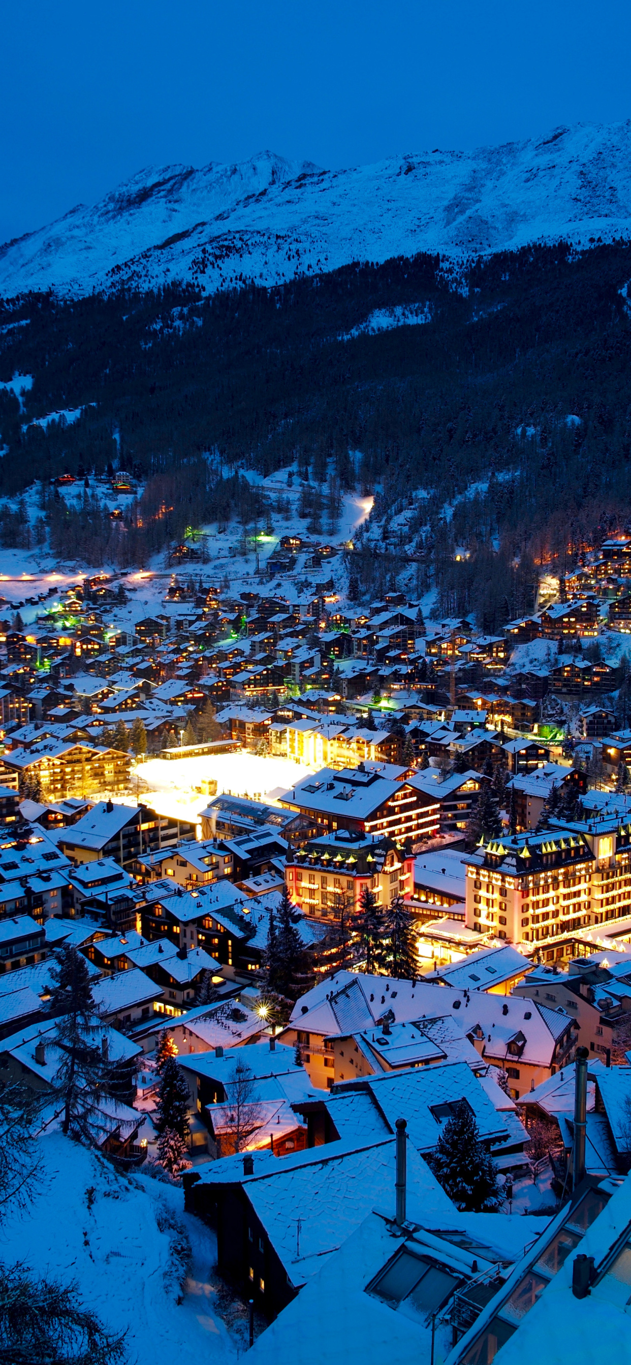 Zermatt town, Alpine beauty, Majestic peaks, Scenic paradise, 1250x2690 HD Phone