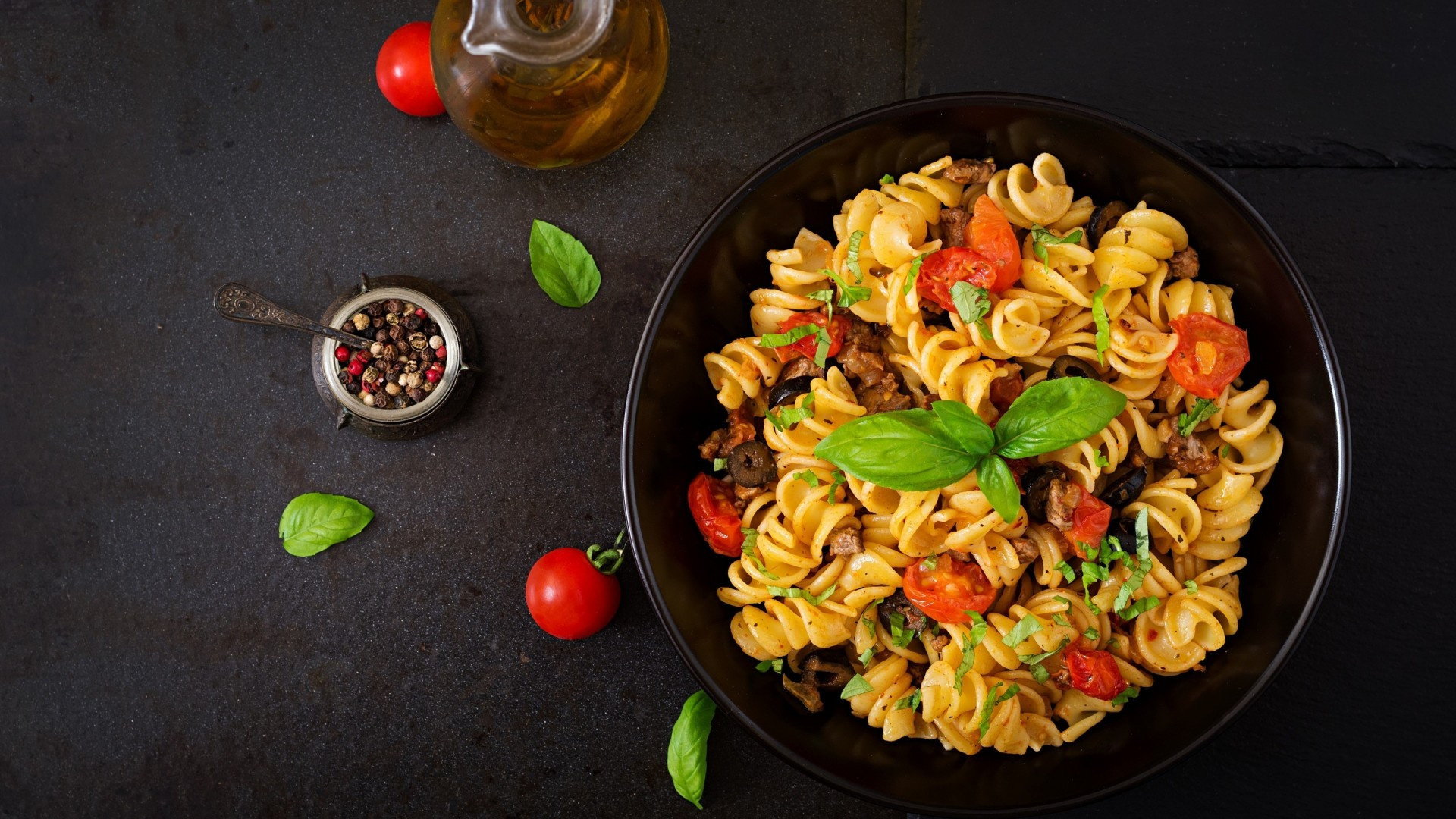 Top view pasta, Colorful pasta medley, Widescreen wallpapers, Pasta and veggies, 1920x1080 Full HD Desktop