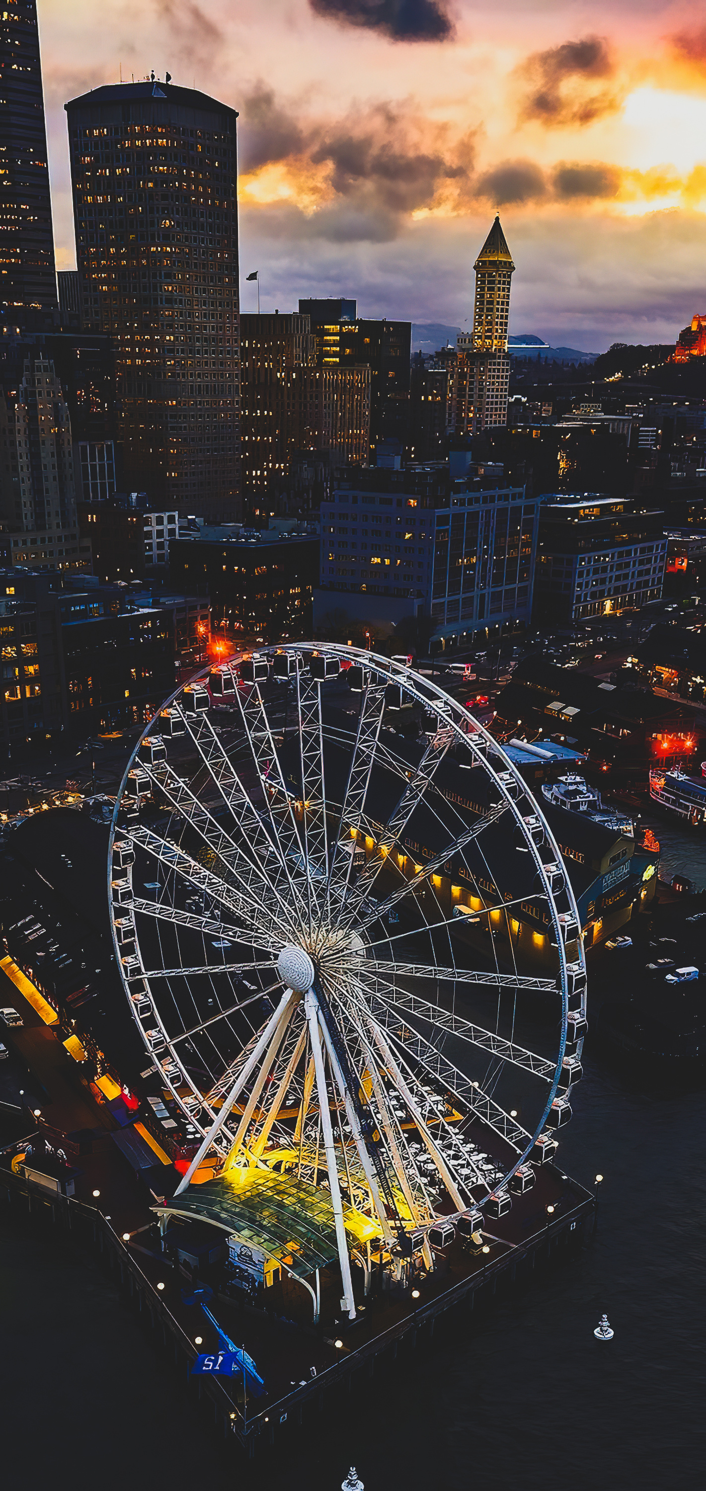 Seattle, Daytime building view, Skyscraper background, Striking imagery, 1430x3000 HD Phone