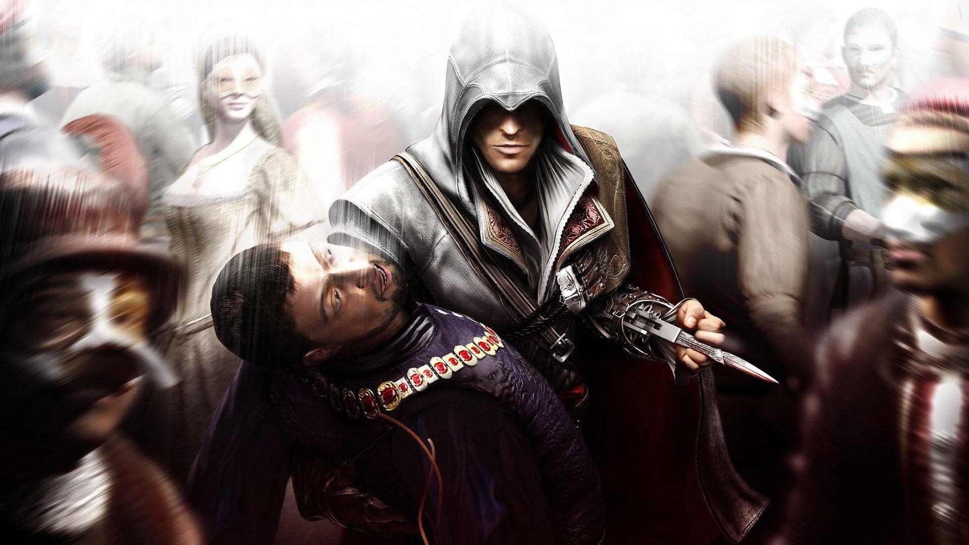 Ezio Auditore da Firenze, Assassin's Creed II, Dual hidden blade, Full HD Desktop wallpaper
