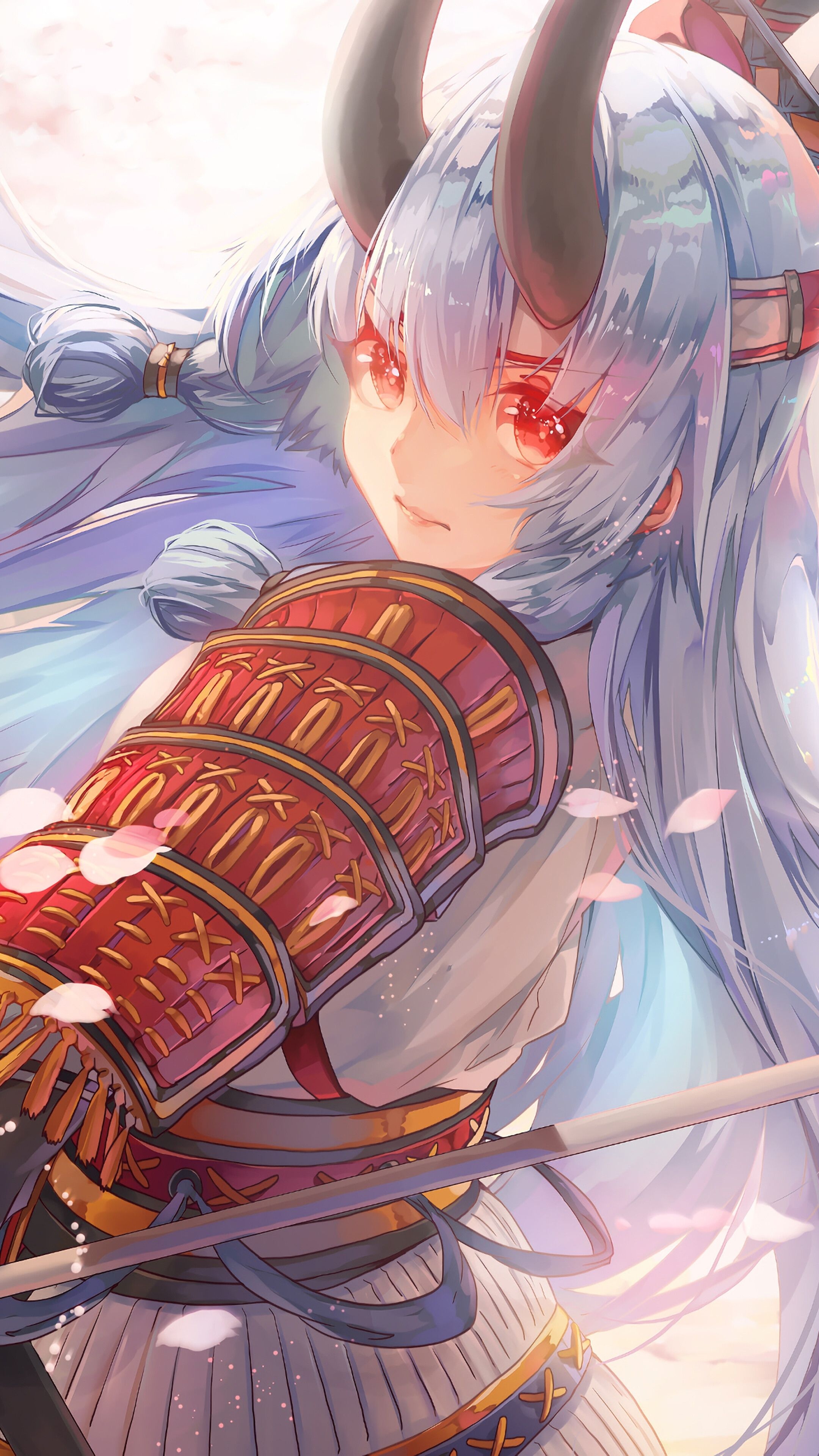 Tomoe Gozen, Fate/Grand Order, Japanese samurai armor, 4K Phone wallpaper
