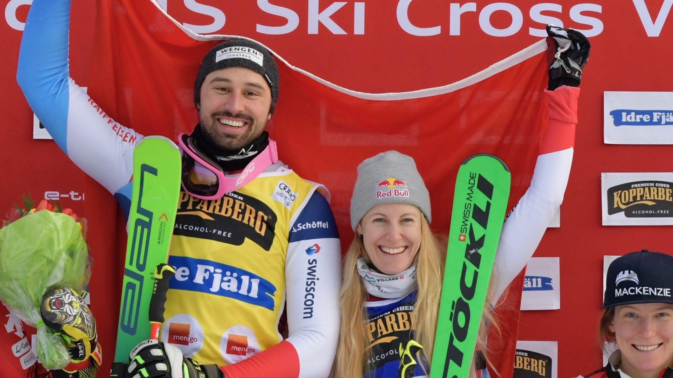 Ryan Regez, Fanny Smith, Globe contenders, Skiing sensations, 2560x1440 HD Desktop