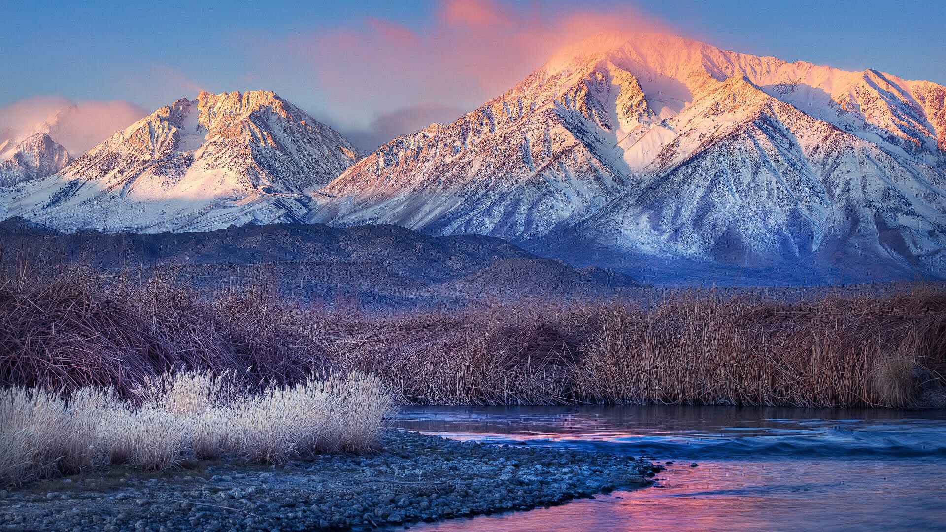 Snowy mountain peaks, HD wallpaper, Nature's beauty, 4K scenery, 1920x1080 Full HD Desktop