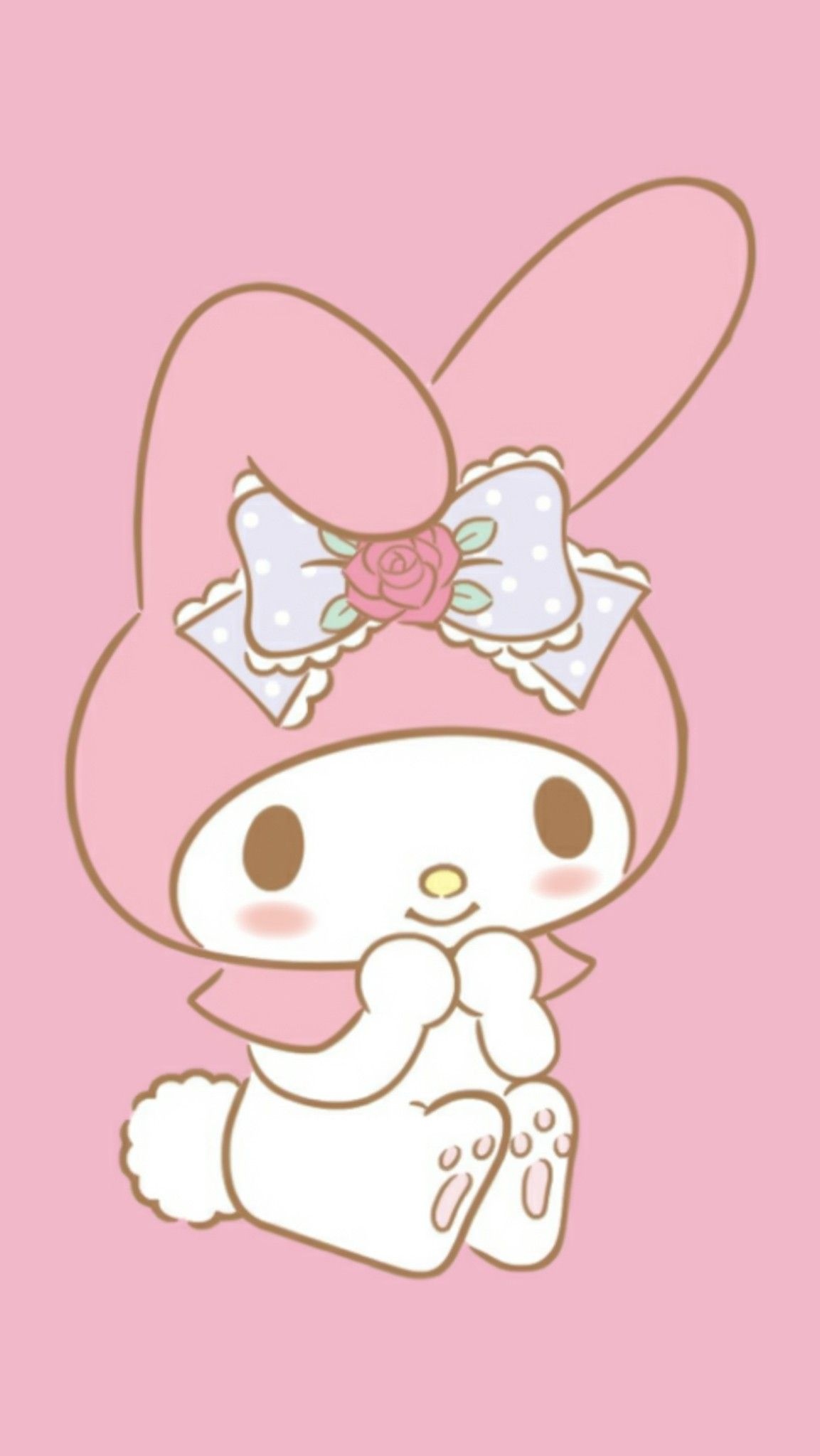 My Melody, Rose polka dot bow, Pink rabbit hood, HD Phone wallpaper