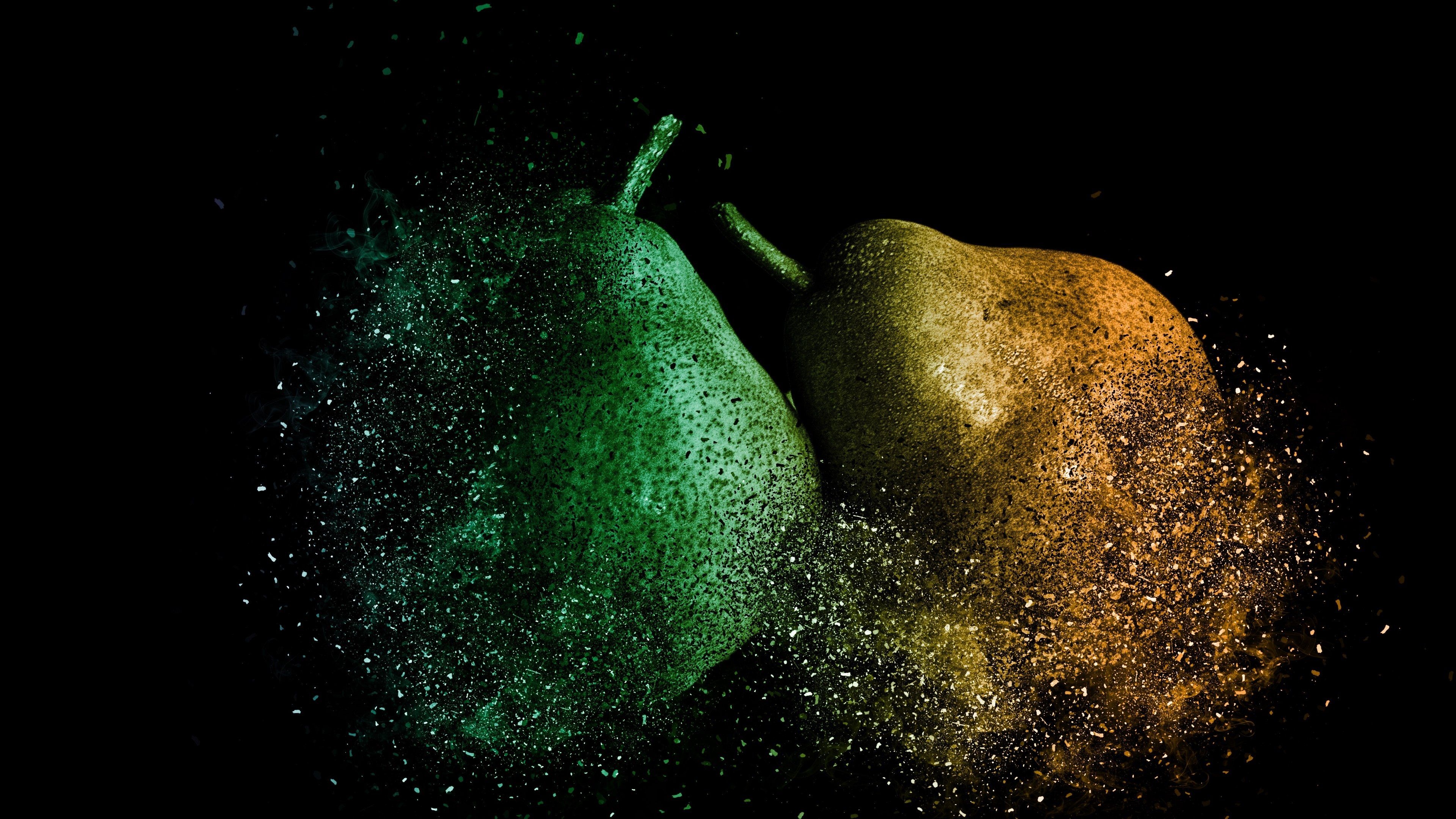 Pear fruit, Destructive artwork, Photoshop wallpaper, Unique and creative, 3840x2160 4K Desktop