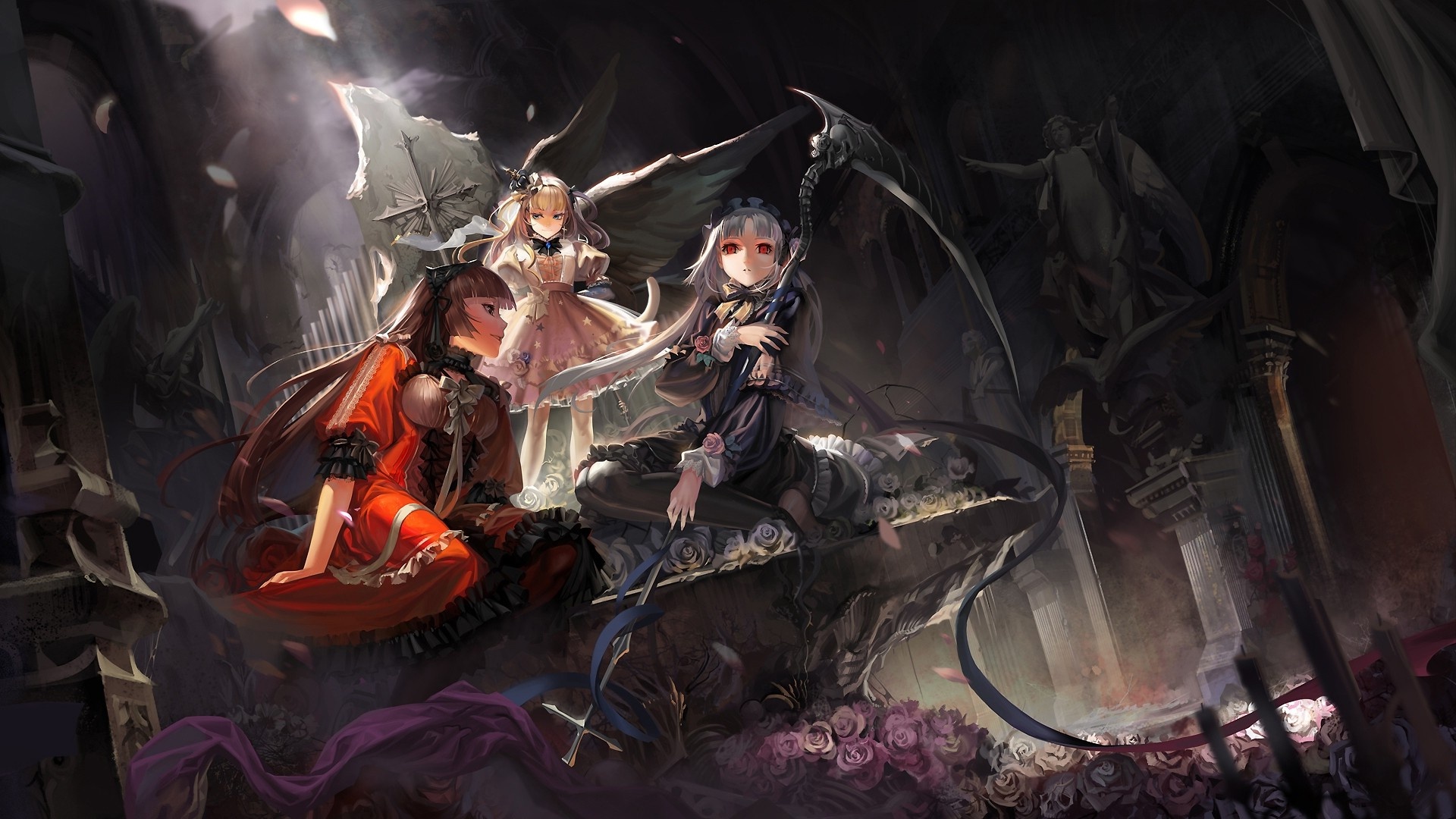 Gothic Anime, Anime girls, Dragon demon, Warlordpx, 1920x1080 Full HD Desktop