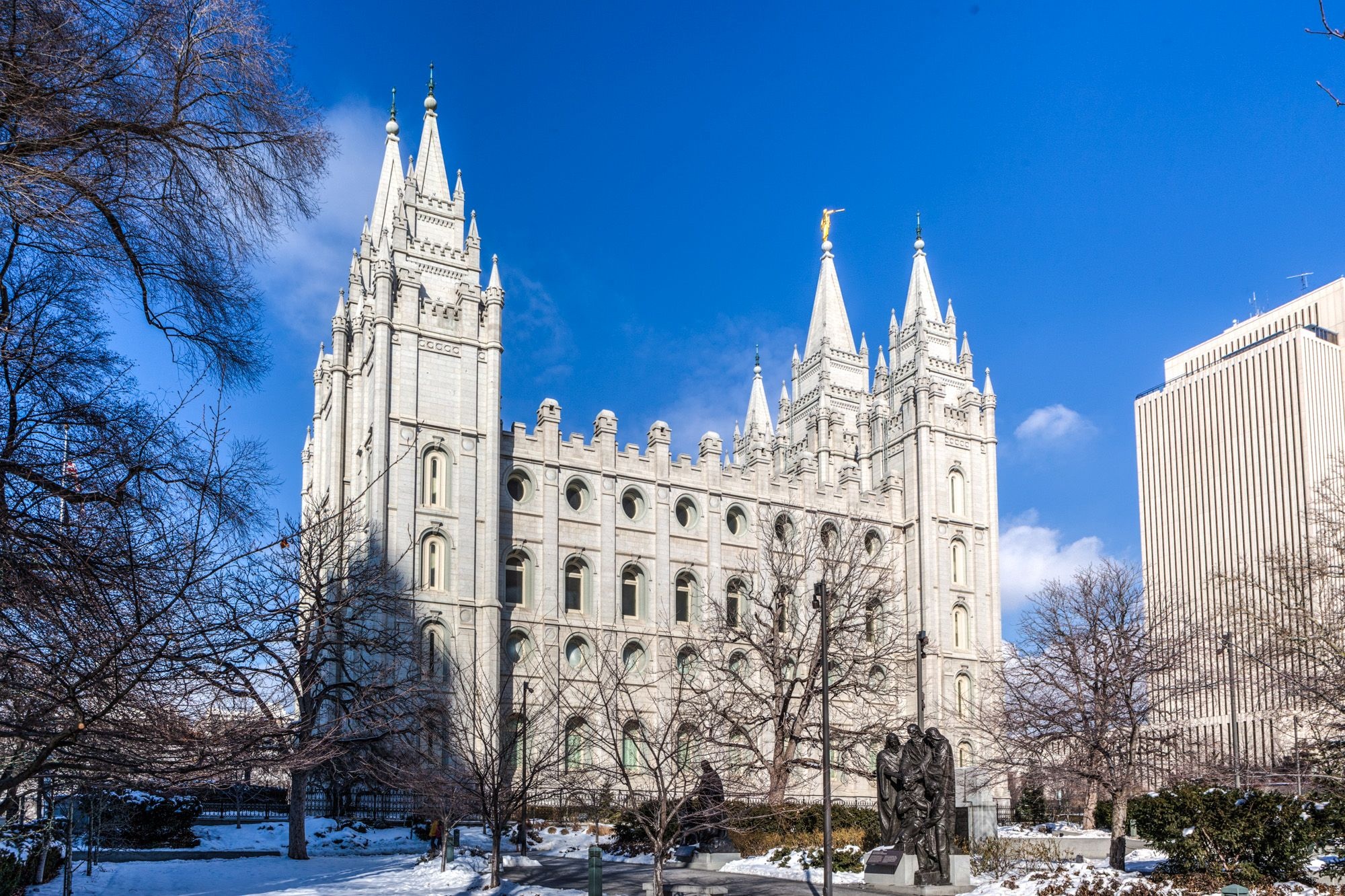 Salt Lake Temple, Temple Square, Salt Lake City, Historic gate, 2000x1340 HD Desktop