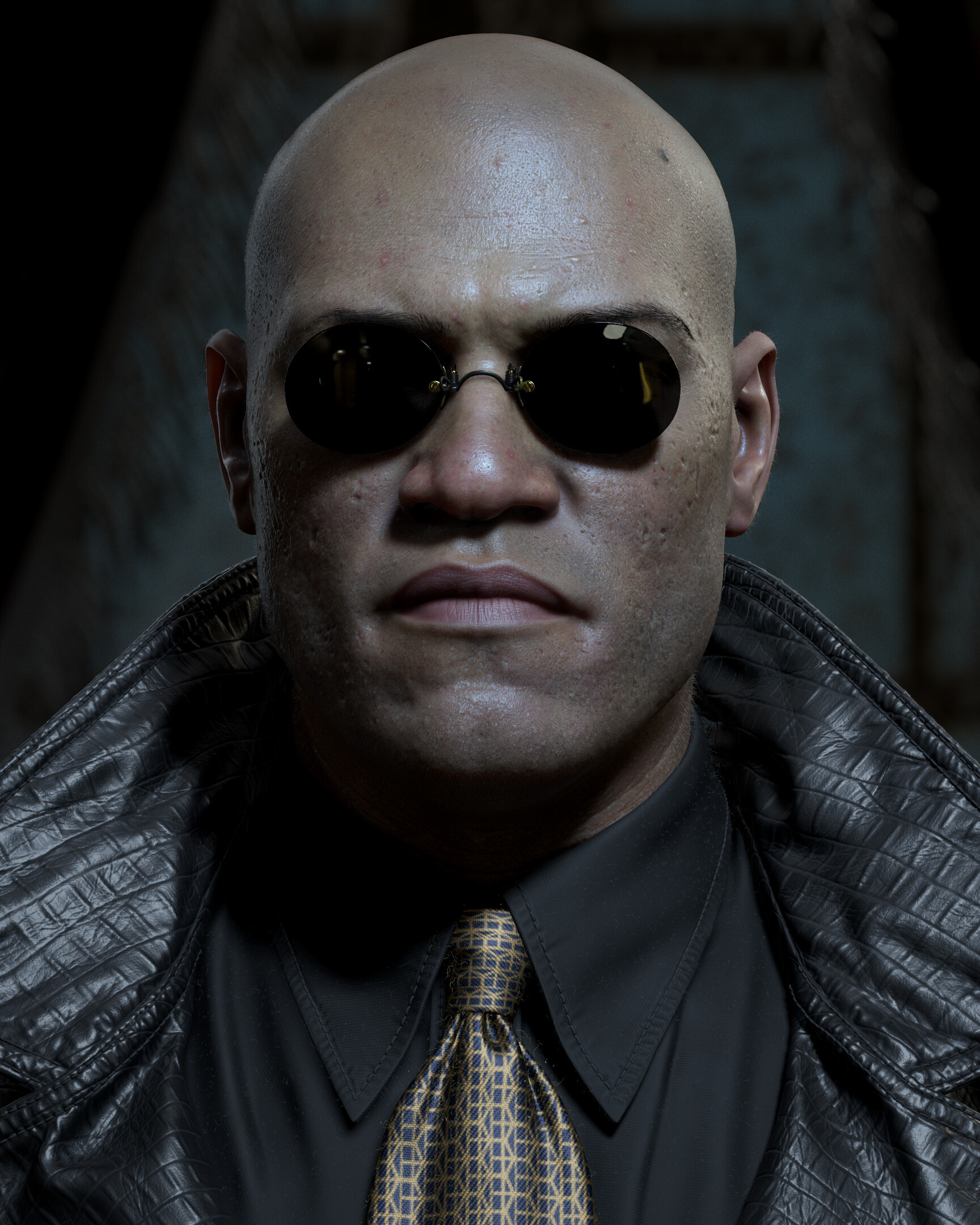 Laurence Fishburne, Morpheus in The Matrix, Marcin Blaszczak artwork, The Matrix franchise, 1730x2160 HD Phone