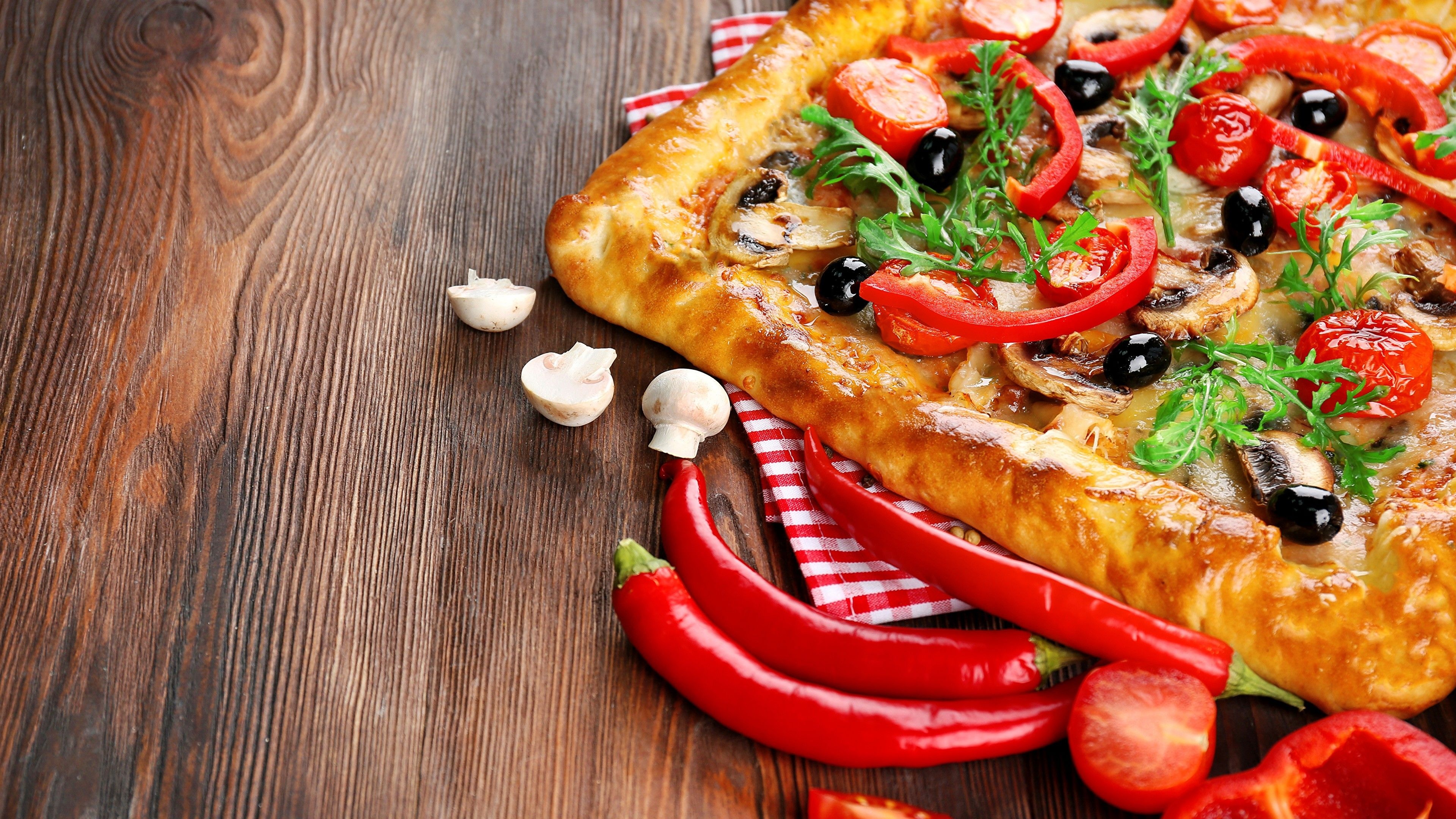Pizza, Chili Pepper Wallpaper, 3840x2160 4K Desktop