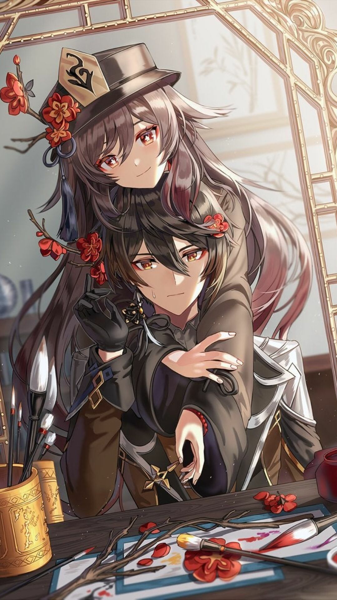 Hu Tao and Zhongli, Genshin Impact Wallpaper, 1080x1920 Full HD Phone