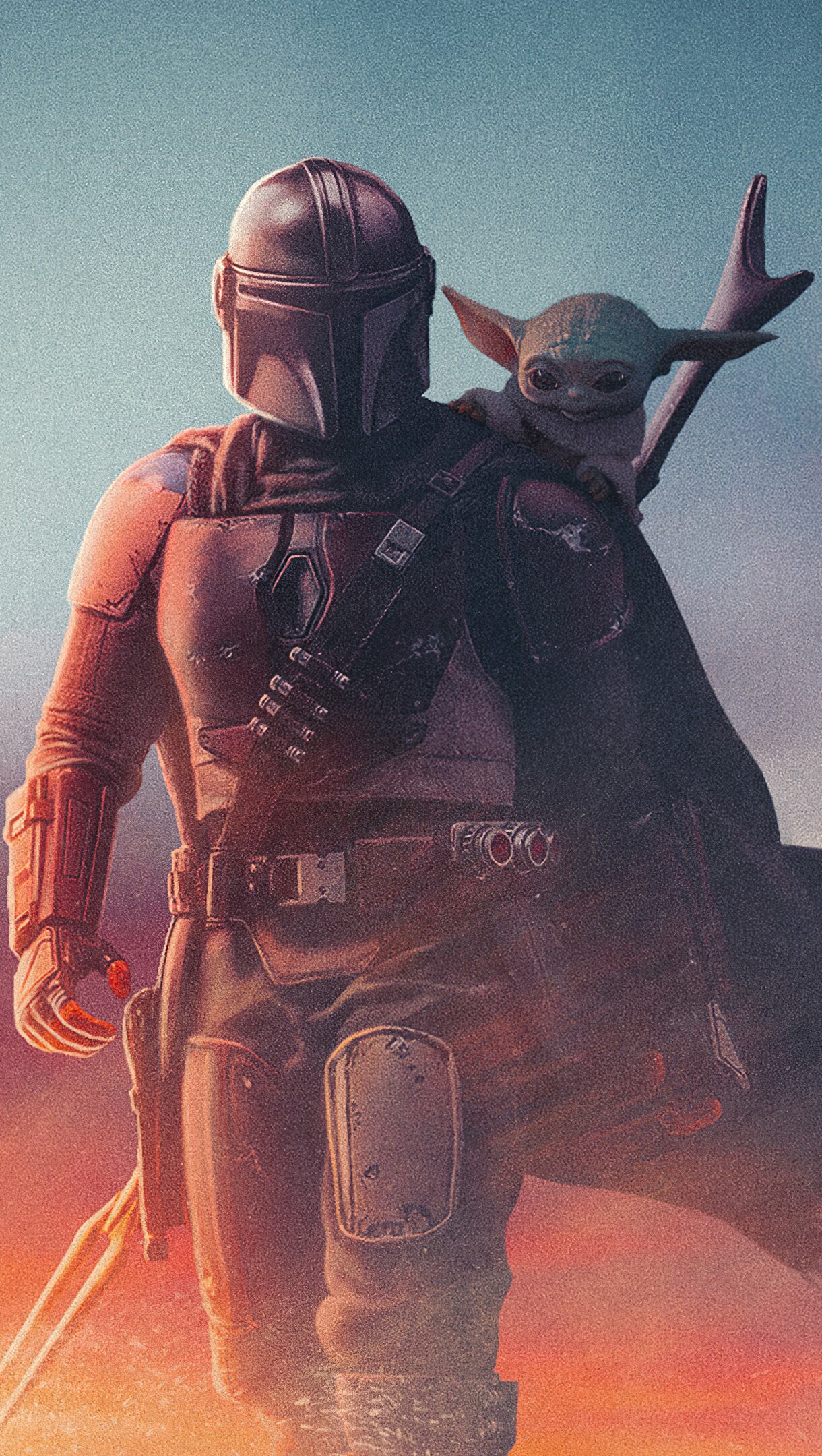 The Mandalorian Yoda artwork, 4K Ultra HD, Striking wallpaper, Iconic character, 1220x2160 HD Phone