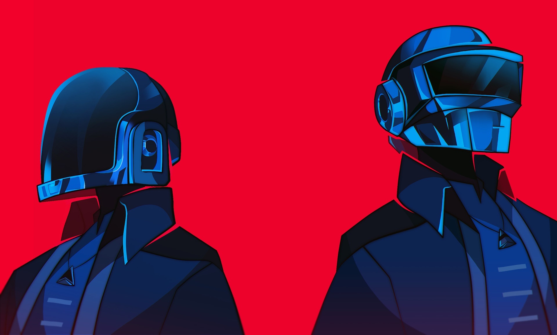 Daft Punk, Music artwork, Red background, Wallpaper, 1920x1160 HD Desktop