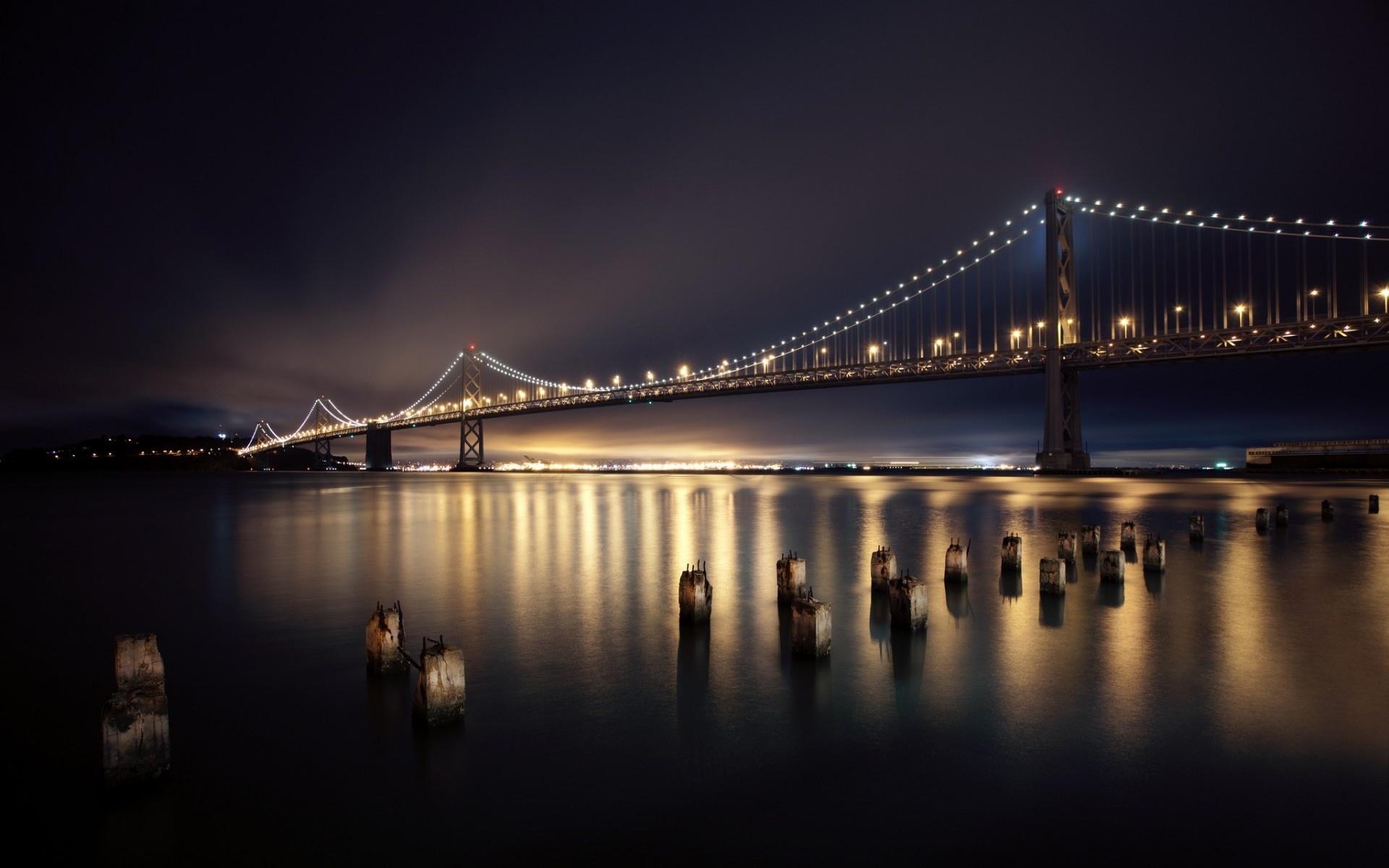 San Francisco Travels, Night bridge, Mobile wallpapers, Stunning night view, 1920x1200 HD Desktop