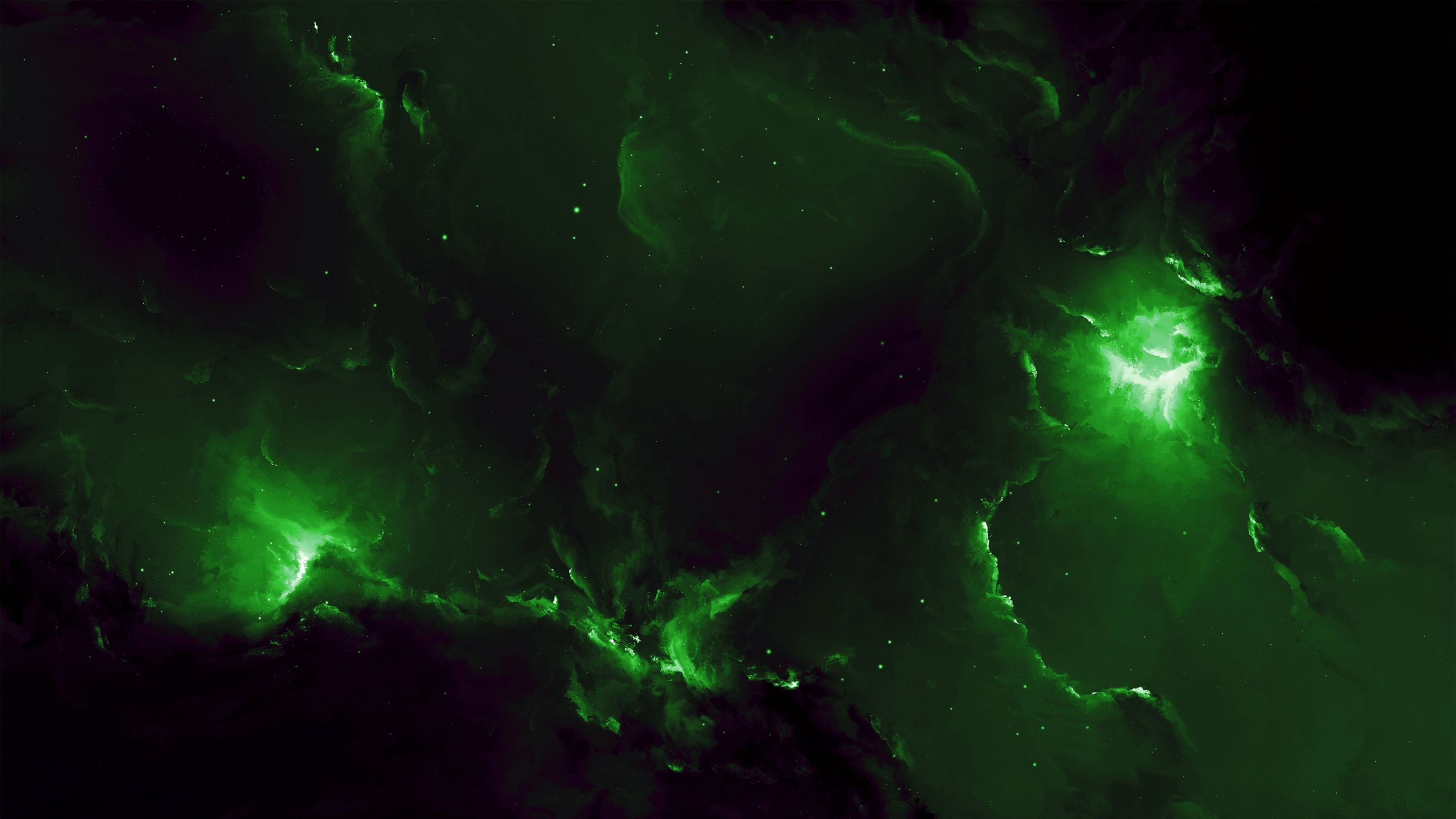 Green Nebula, Coding wallpaper inspiration, Tech enthusiasts' delight, Futuristic vibes, 3200x1800 HD Desktop