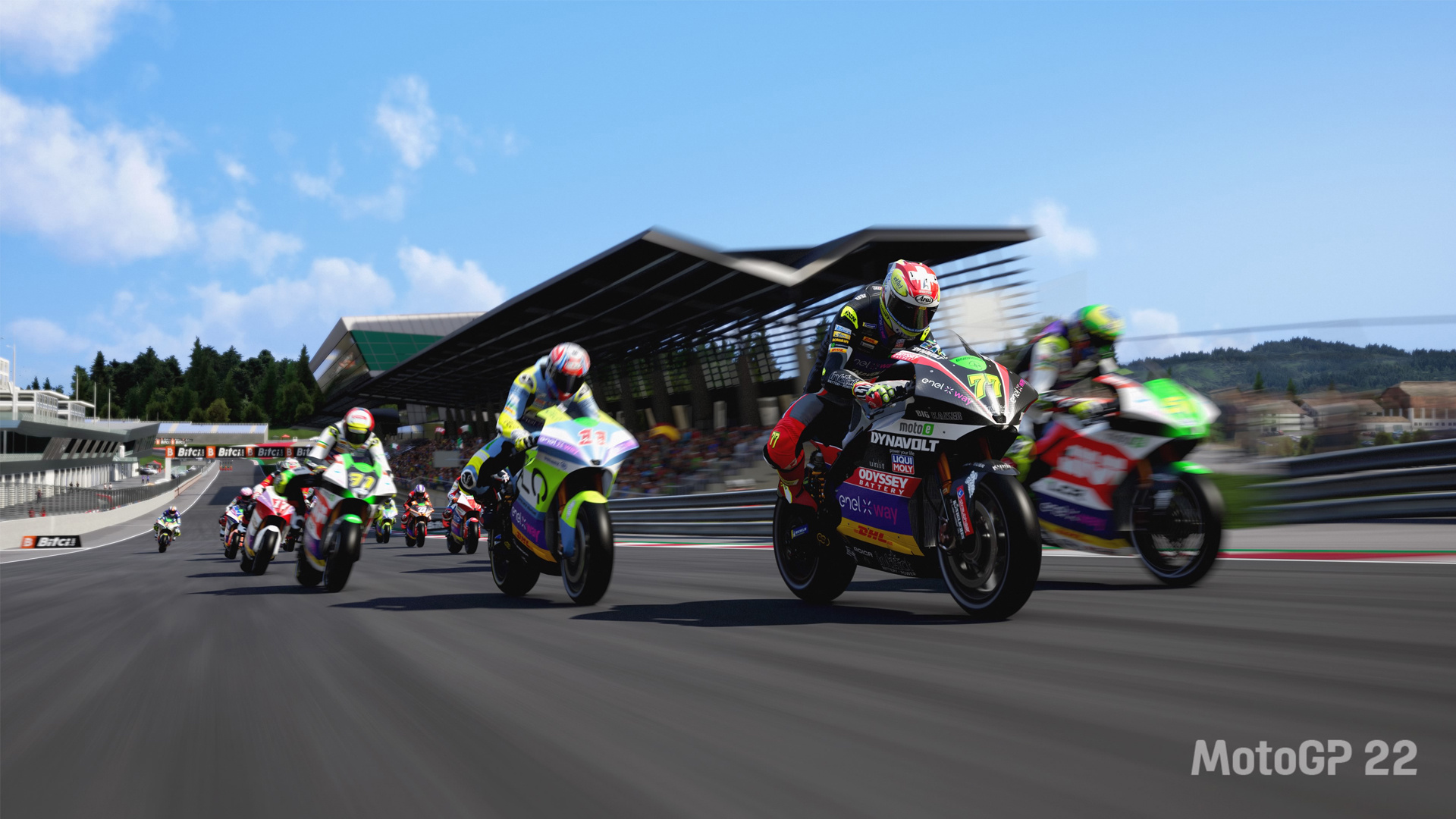 MotoGP 22, MotoE racing motorcycles, Red Bull Ring circuit, Full HD Desktop wallpaper