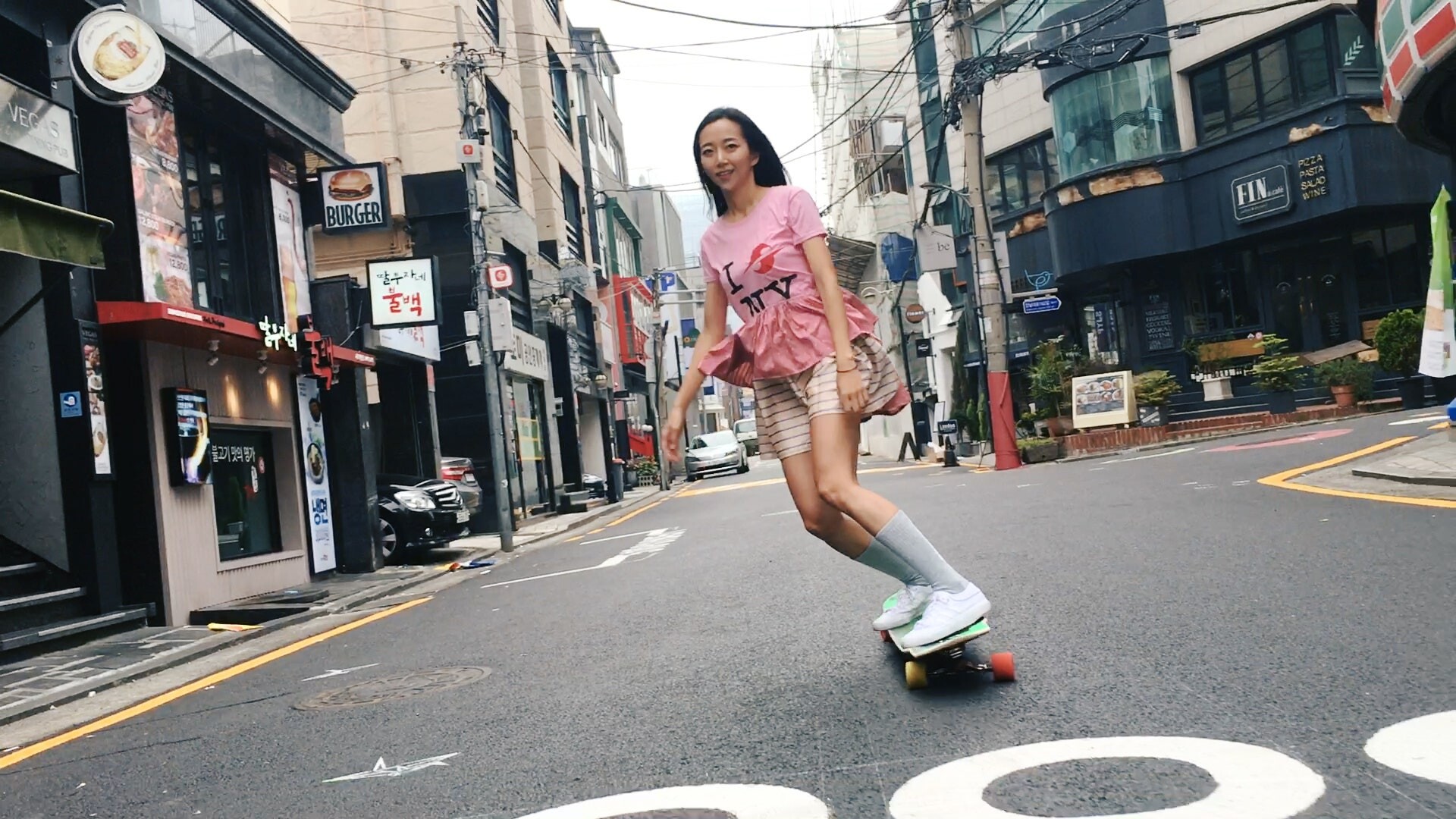 Korean longboarding sensation, Vogue, Skateboarding girl, Meet, 1920x1080 Full HD Desktop