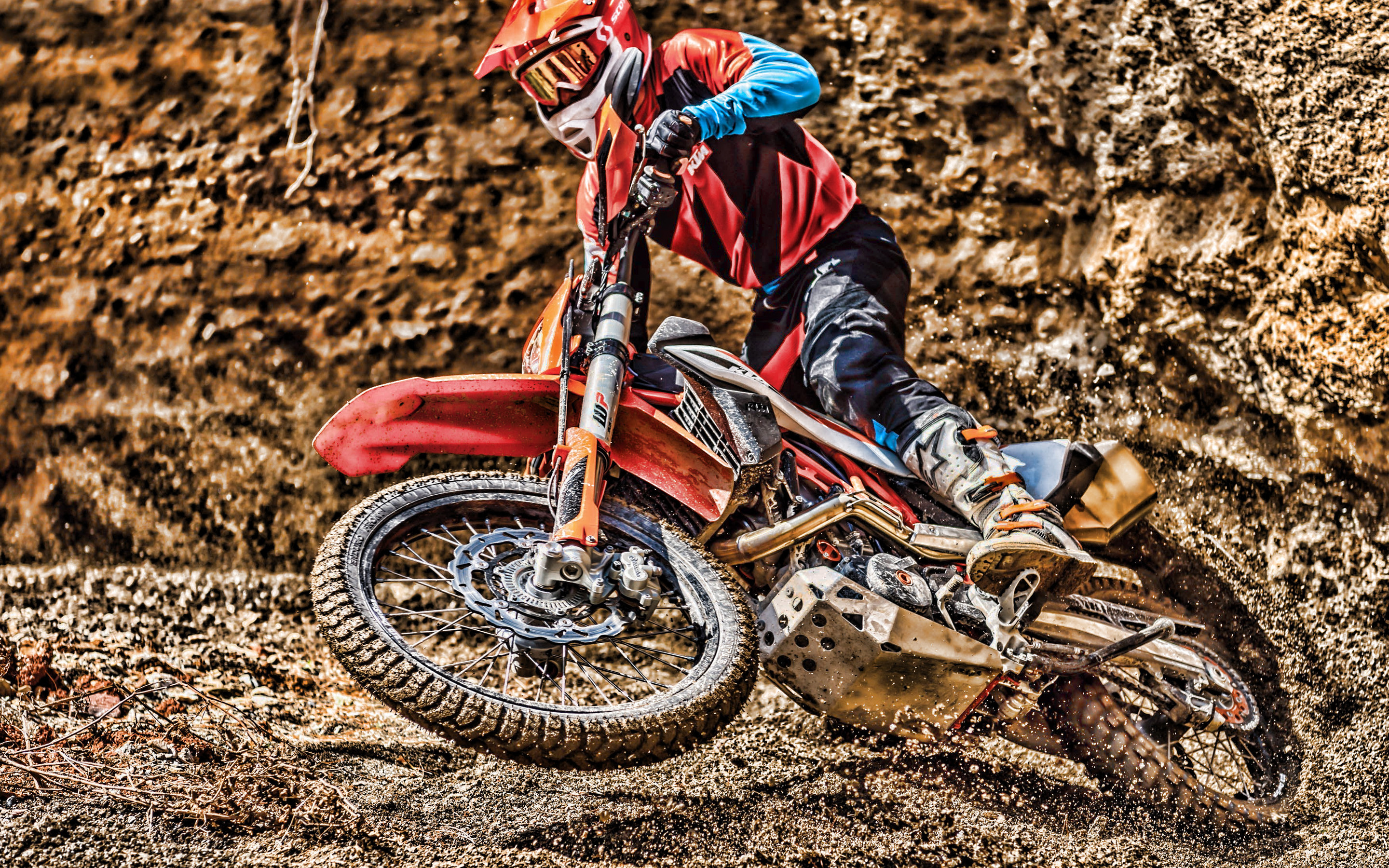 Mud Racing, KTM Dirt Bikes Wallpaper, 2880x1800 HD Desktop