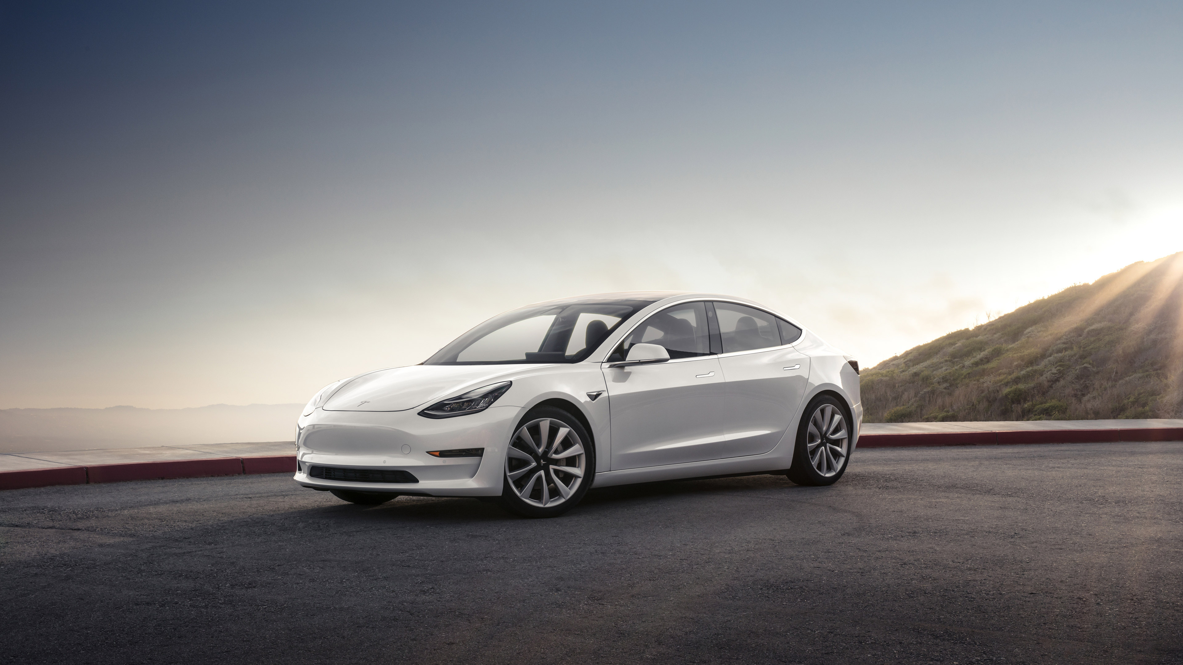 Electric Sedan, Tesla Model 3 Wallpaper, 3840x2160 4K Desktop