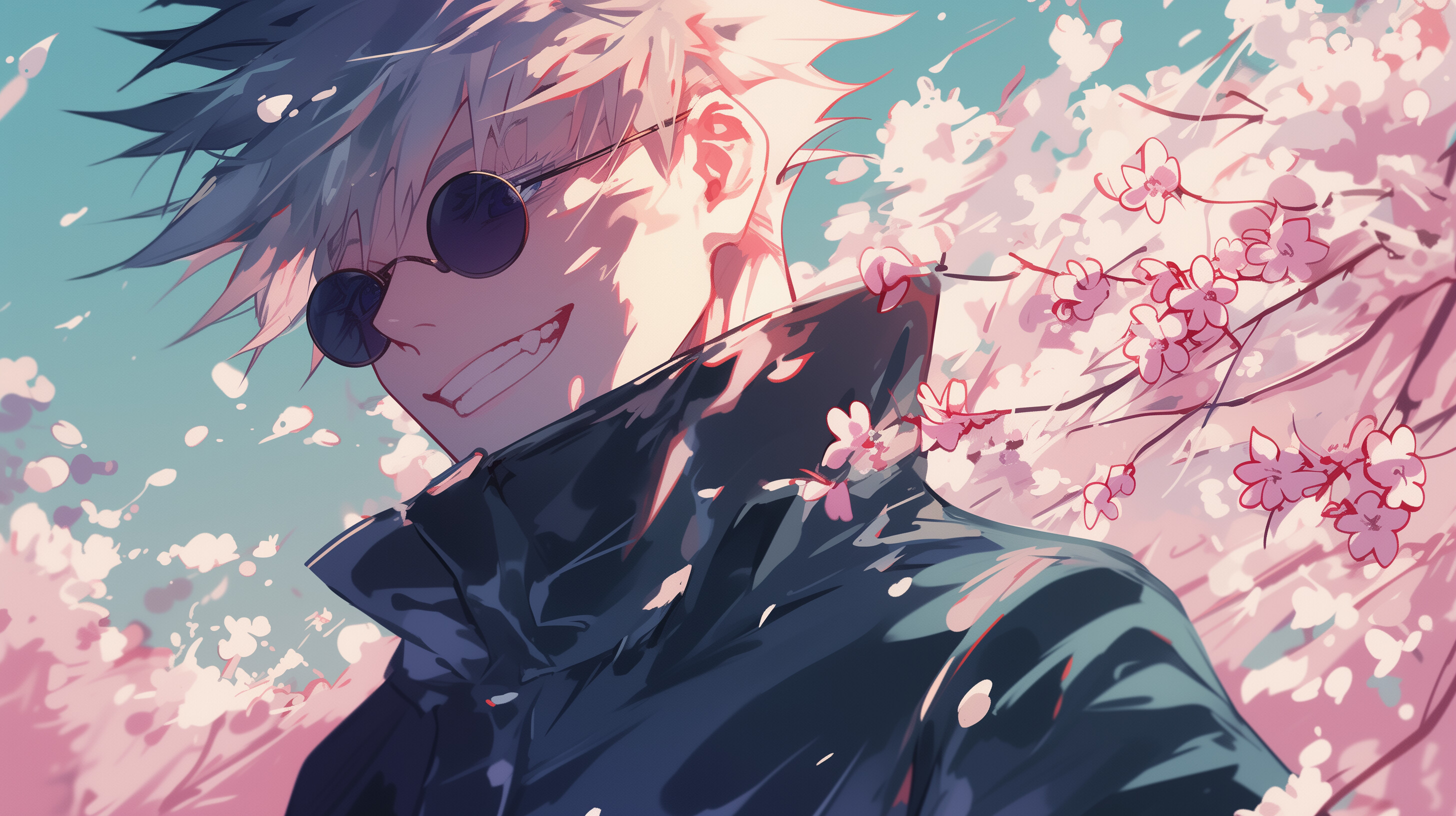 Satoru Gojo, Jujutsu Kaisen, Cherry Blossoms, HD Computer Wallpaper