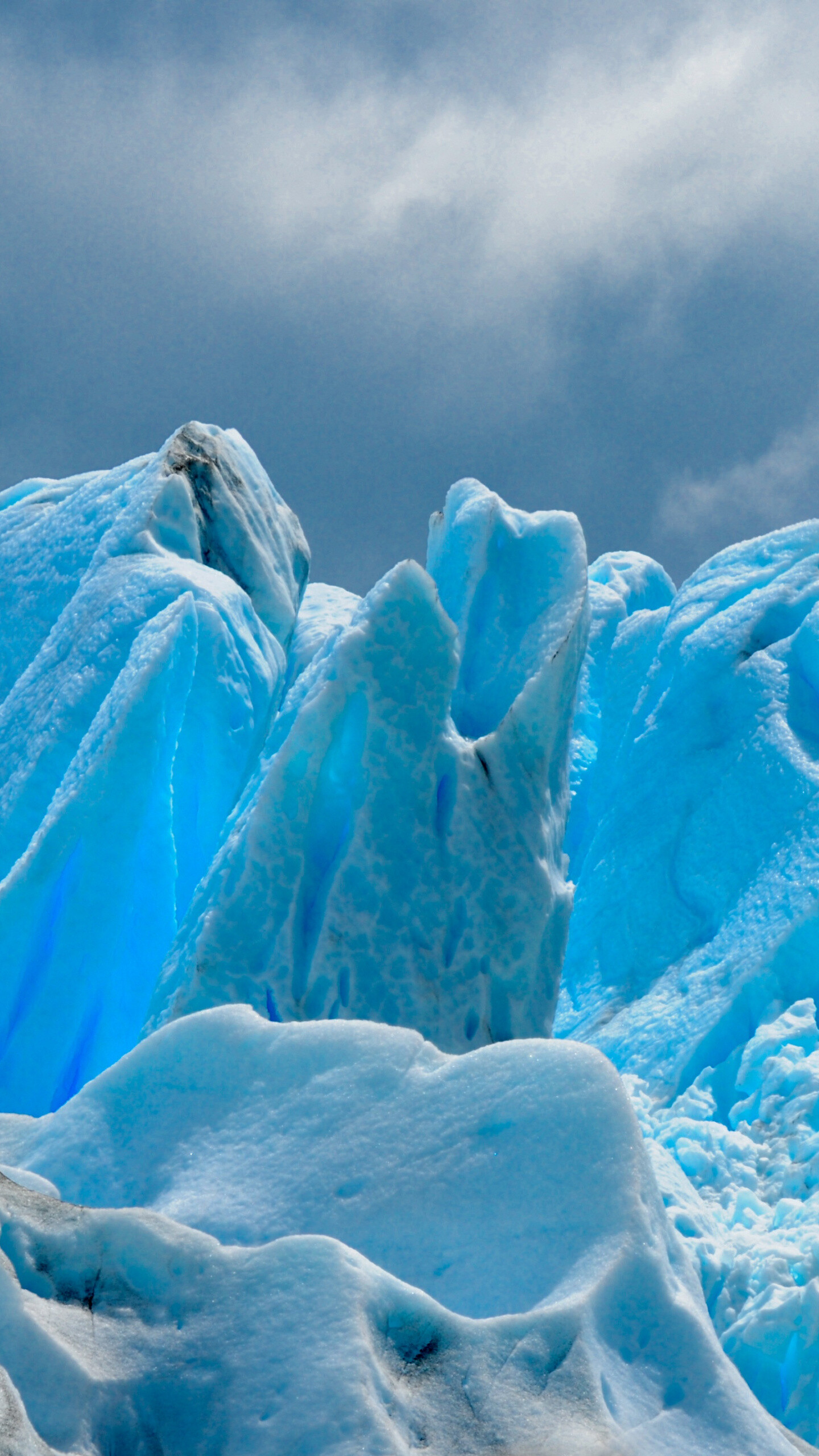 Glacier, Icebergs in blue, Snow-covered landscape, QHD wallpaper, 1440x2560 HD Phone