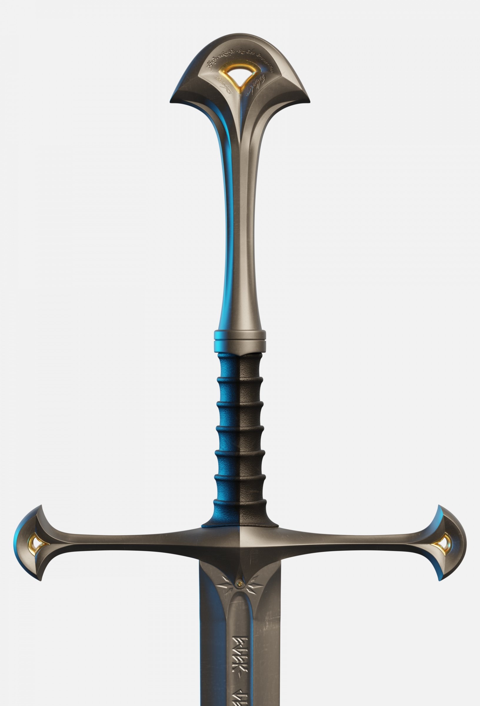 Anduril Sword, Flame of the West, ImperialSnowEagle's creation, 3D model, 1640x2400 HD Phone