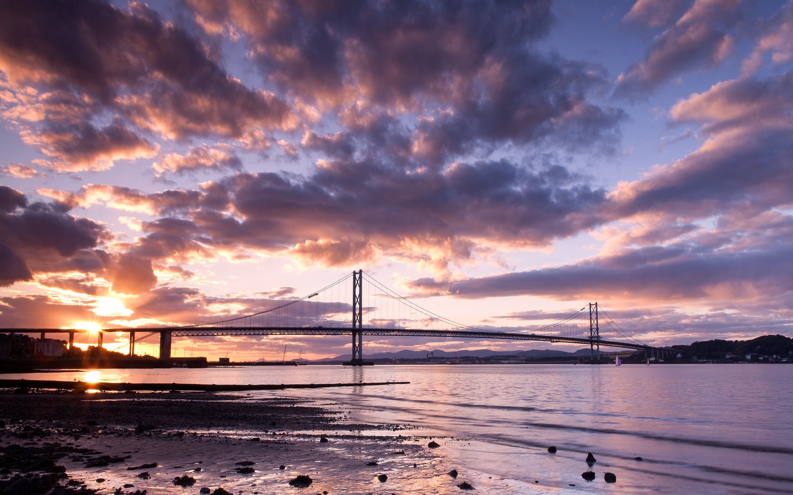 Akashi Kaikyo Bridge, Striking wallpaper, Serene beauty, Iconic structure, 2560x1600 HD Desktop